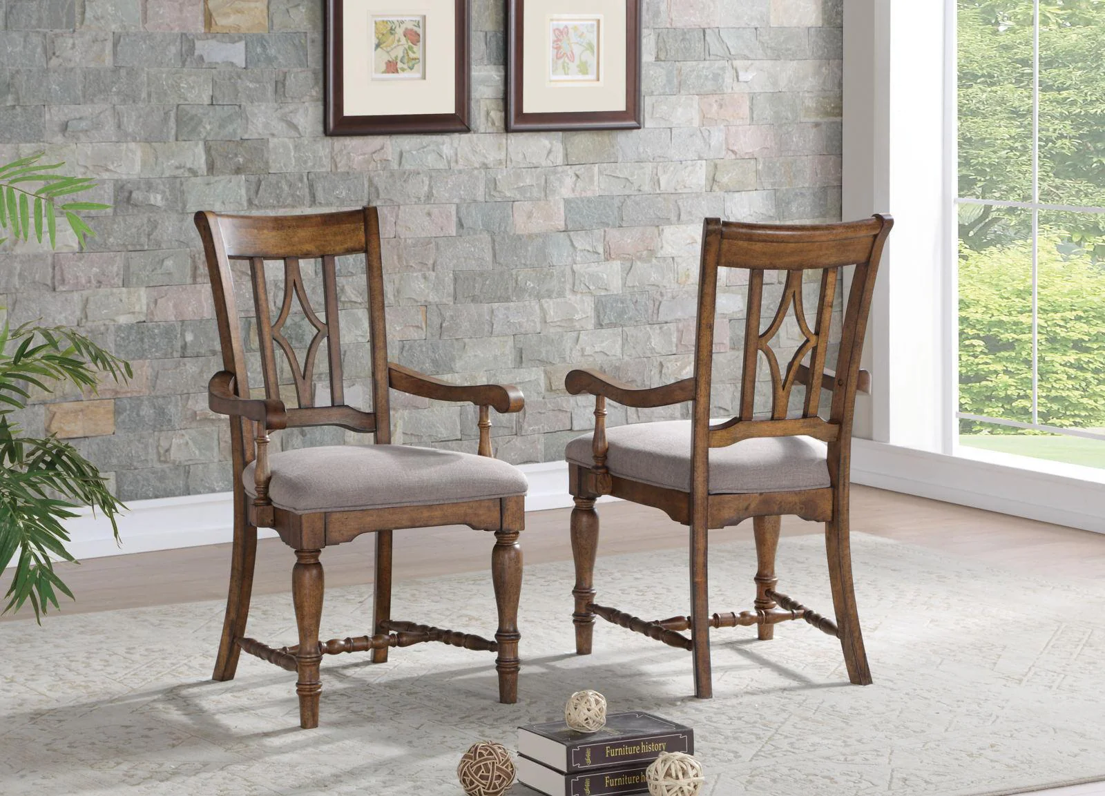 Flexsteel Wynwood Plymouth Upholstered Arm Chair (Set of 2) in Brown - Image 2