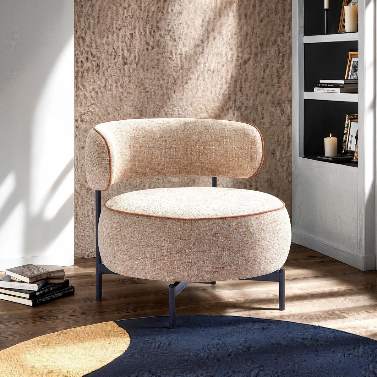 Florens Swivel Chair, Light Brown