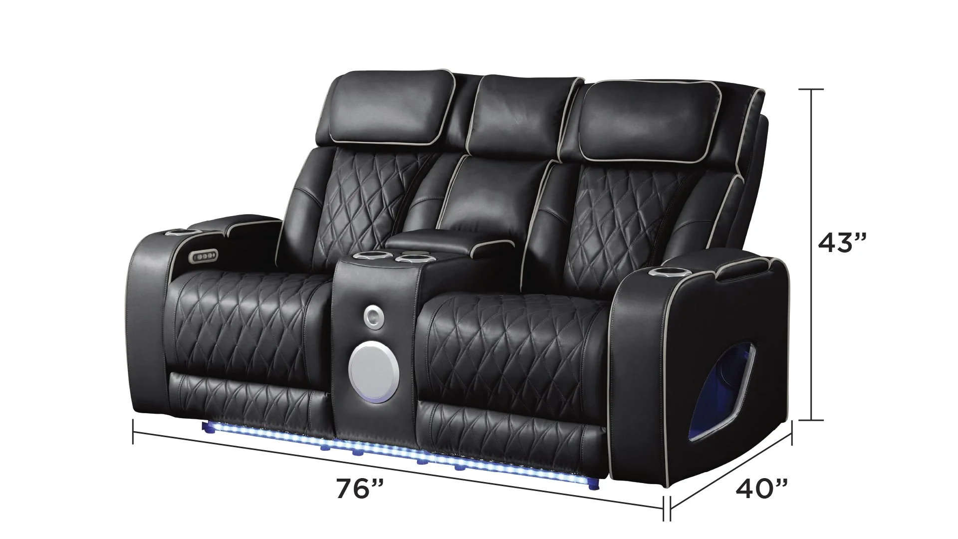 Fortuner 2PC Living Room Set Black - Image 8