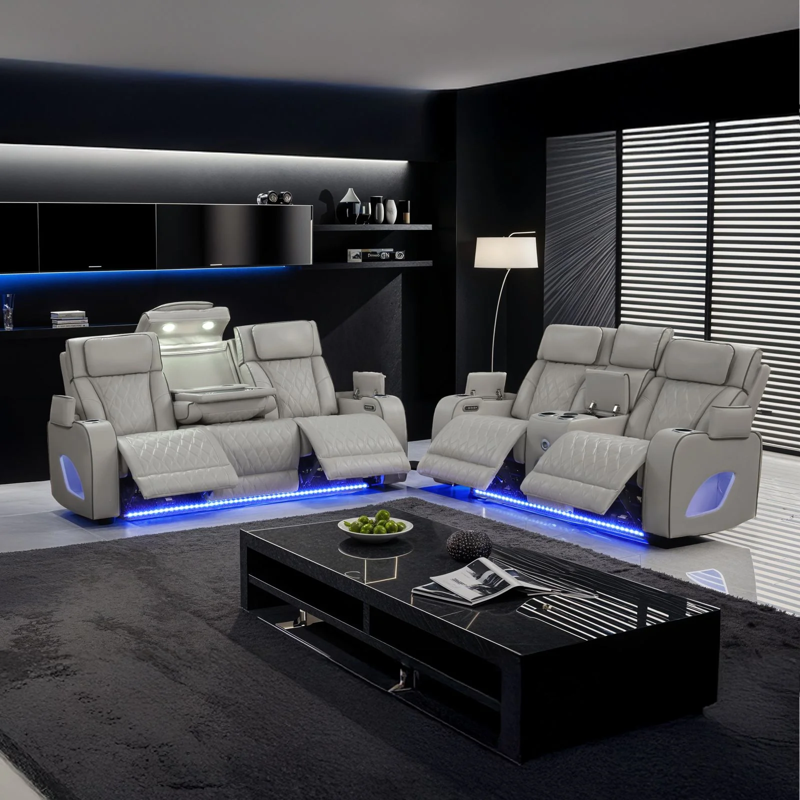 Fortuner 2PC Living Room Set Gray