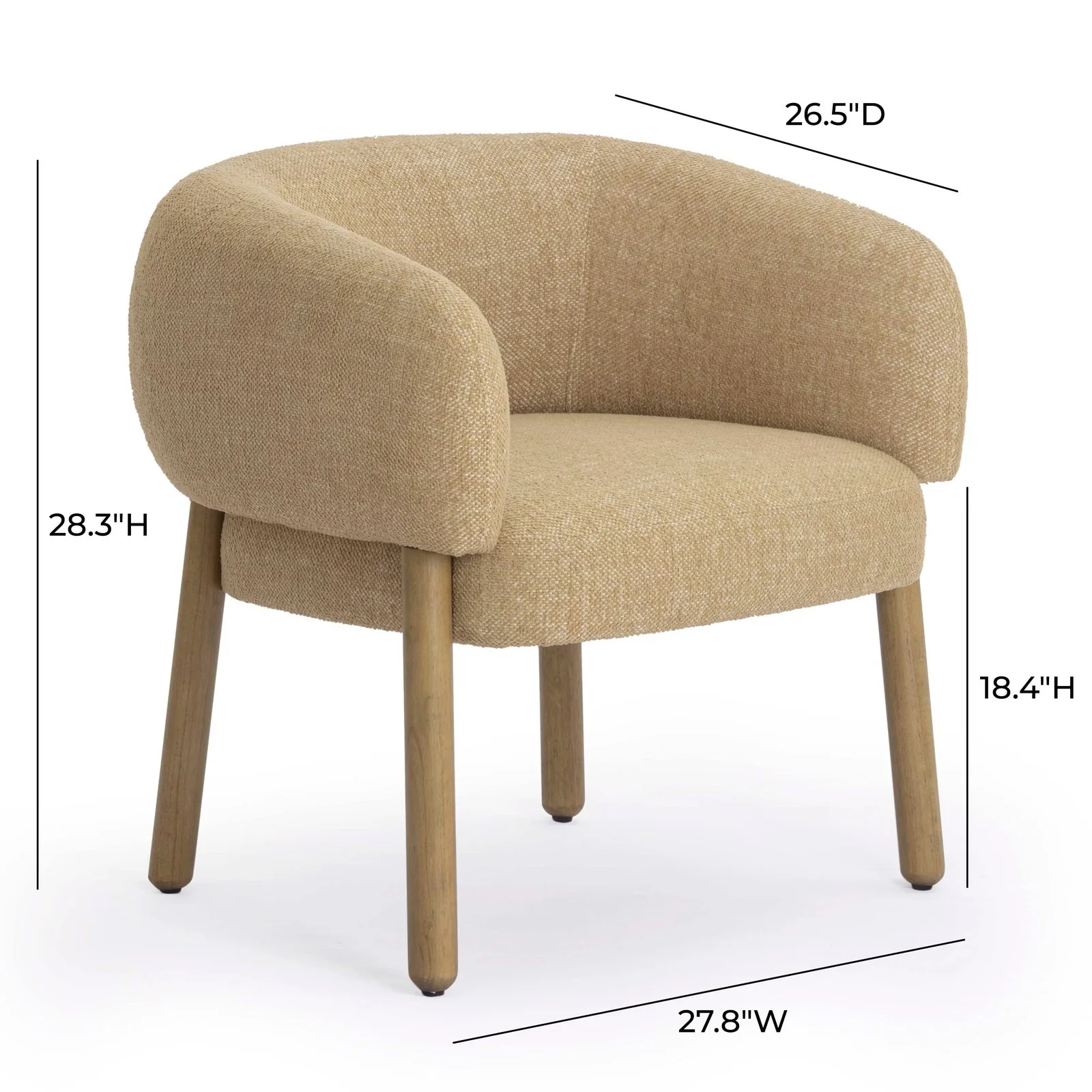 Foxy Honey Performance Textured Fabric Accent Chair - Image 7