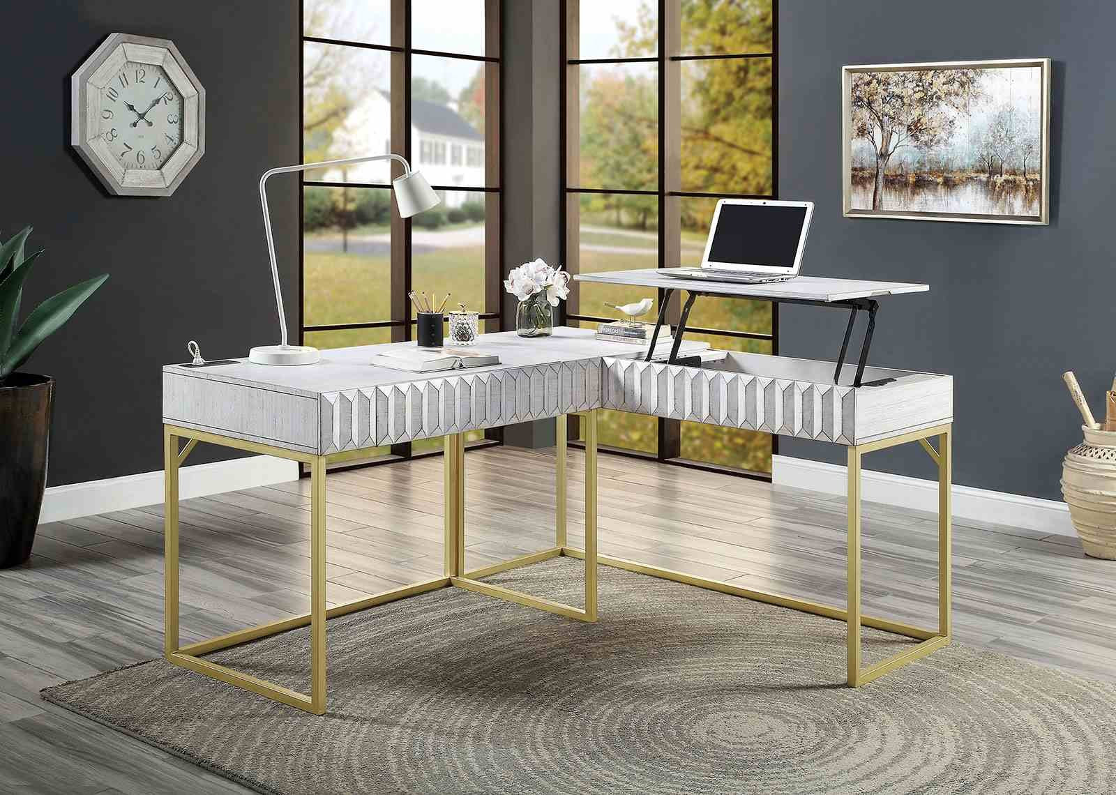 Freiburg Corner Desk, Antique White