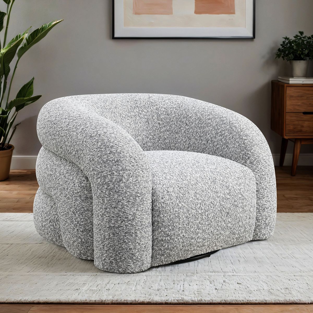 Freja Swivel Chair, Cloud Gray