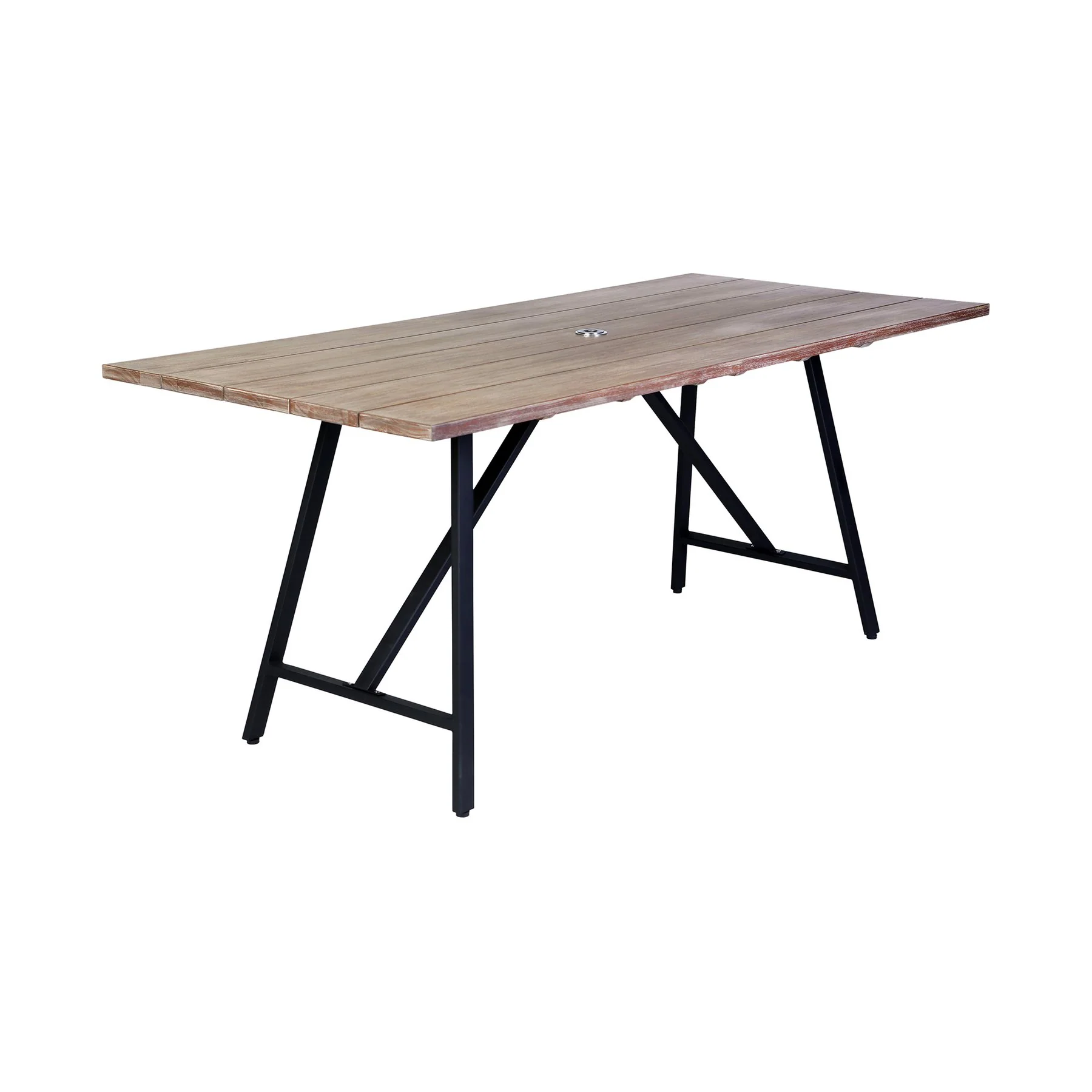 Frinton and Shasta 5 Piece Outdoor Patio Dining Set in Light Eucalyptus Wood and Black Rope - Image 4
