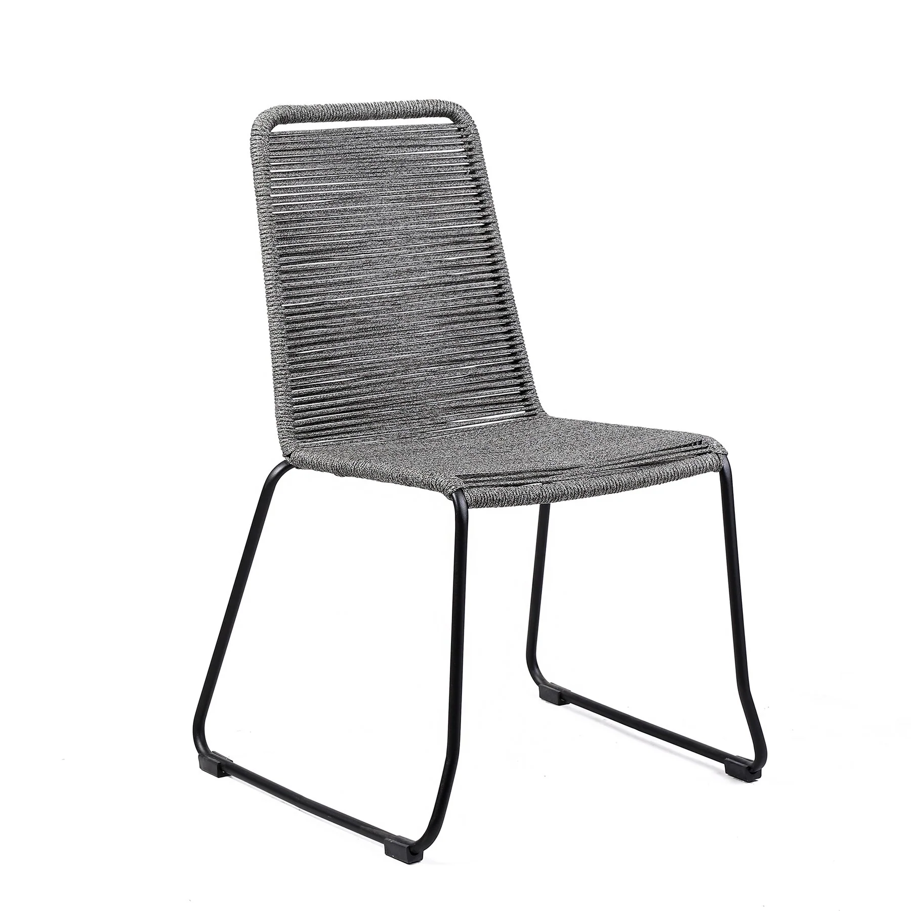 Frinton and Shasta 5 Piece Outdoor Patio Dining Set in Light Eucalyptus Wood and Gray Rope - Image 2