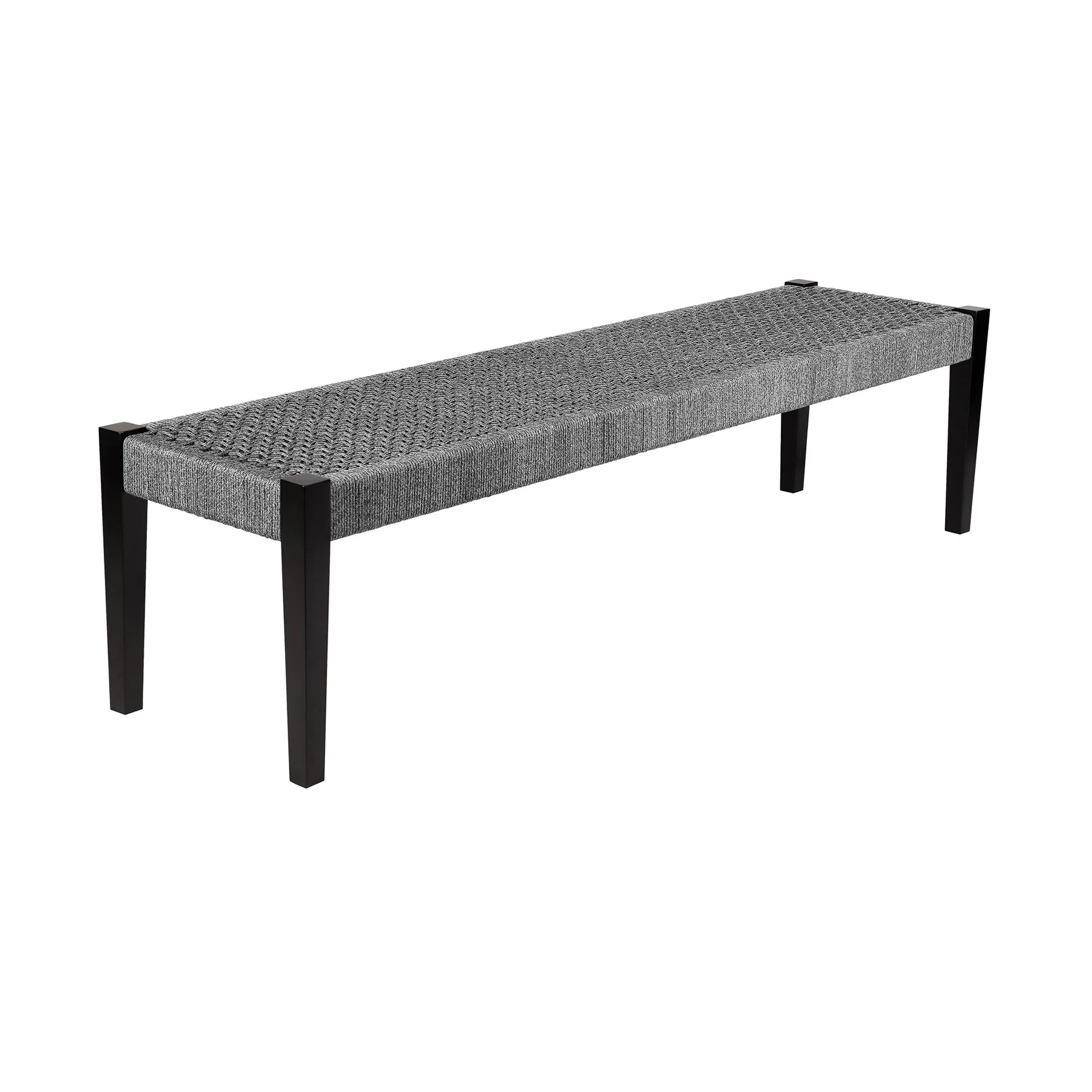 Frinton Clip and Rhett 6 Piece Outdoor Dining Set in Dark Eucalyptus with Gray Rope - Image 6