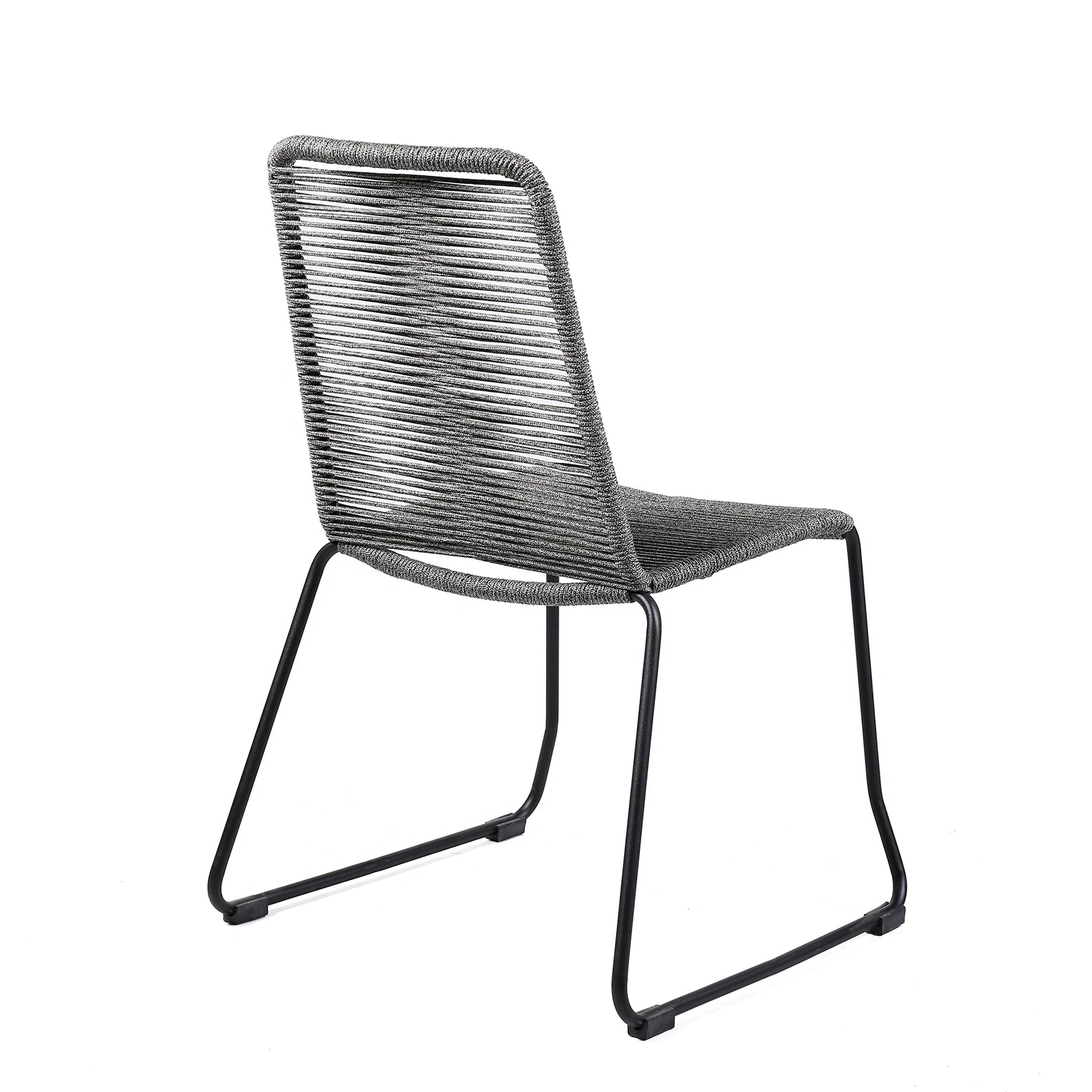 Frinton Shasta and Rhett 5 Piece Outdoor Dining Set in Dark Eucalyptus Wood with Gray Rope - Image 3