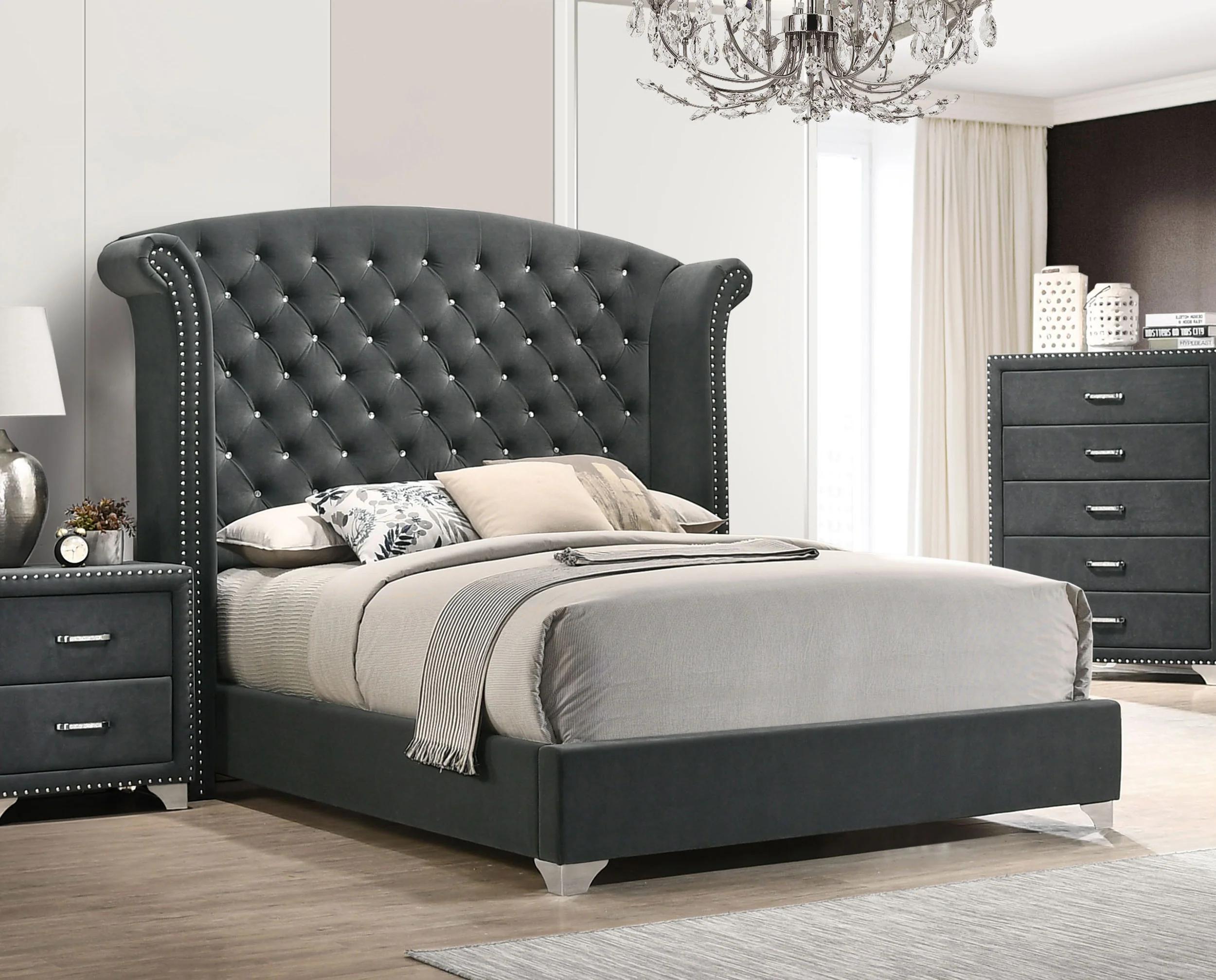 Melody Wingback Bed - Image 8