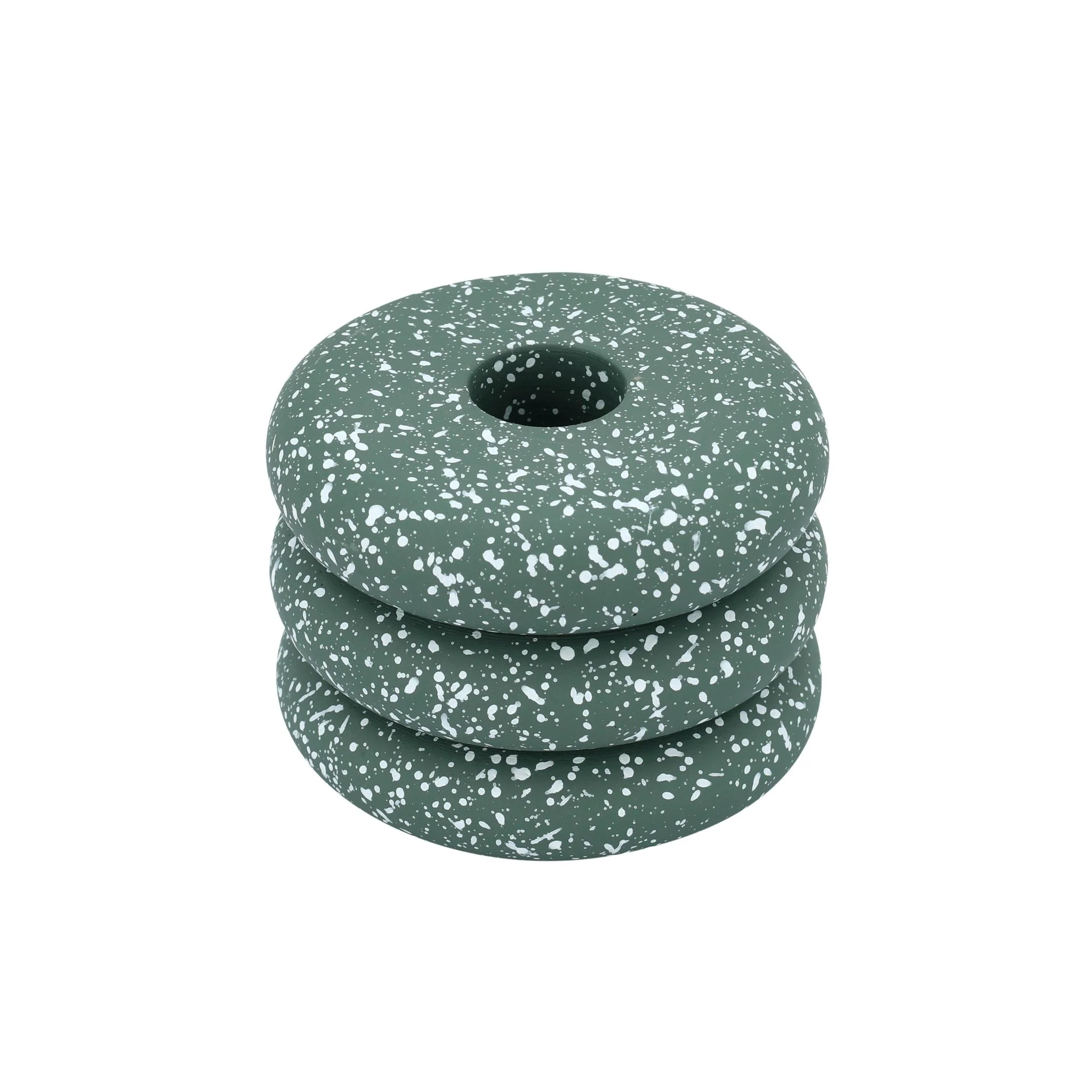 Gabby Speckled Green Stacked Candleholder - Image 2