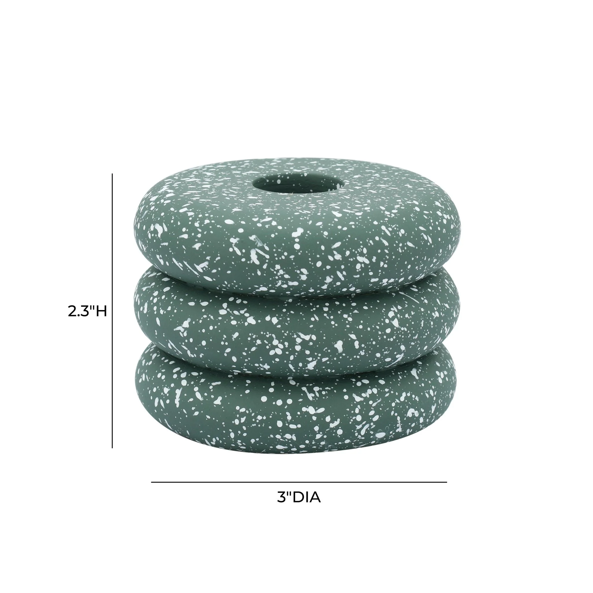 Gabby Speckled Green Stacked Candleholder - Image 4