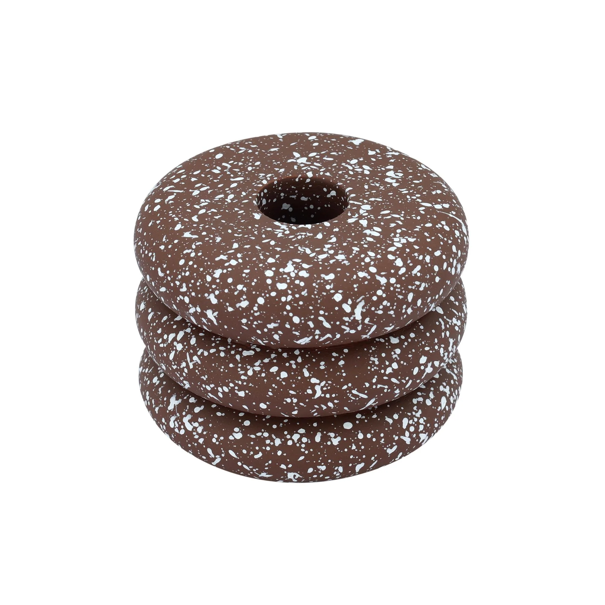 Gabby Speckled Rust Stacked Candleholder - Image 2