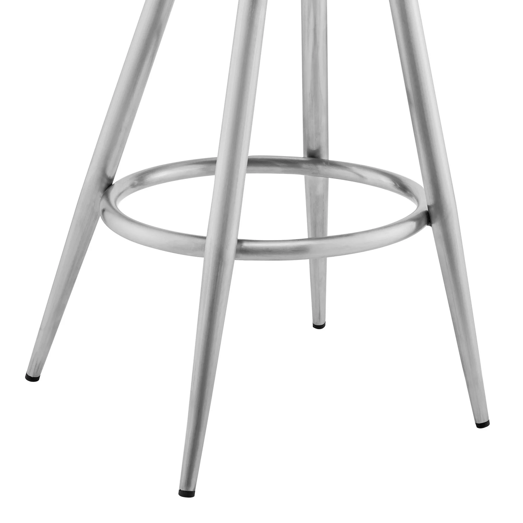 Gabriele 26" Gray Faux Leather and Brushed Stainless Steel Swivel Bar Stool - Image 6