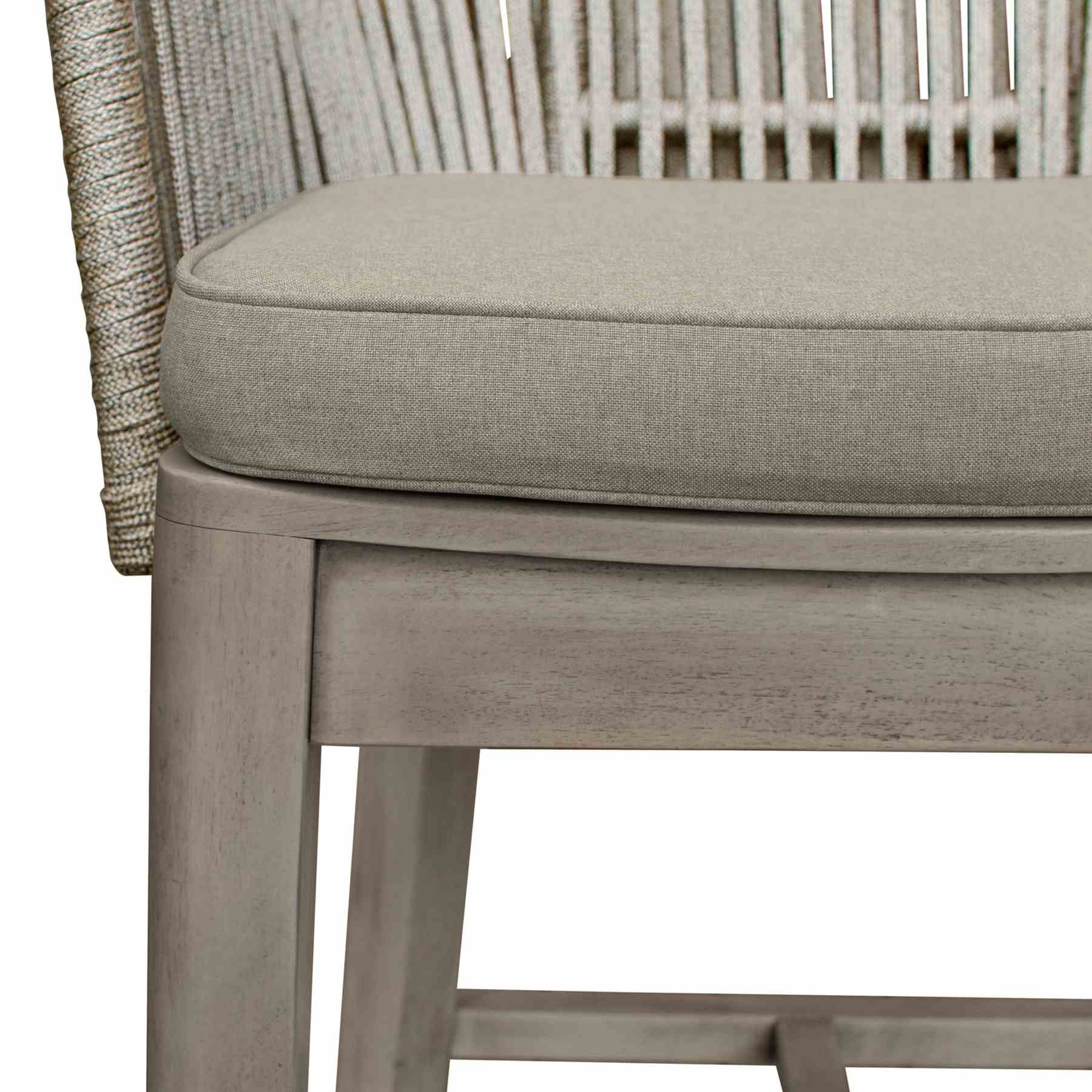Garnet Outdoor Patio Bar Stool in Gray Acacia Wood and Rope - Image 7