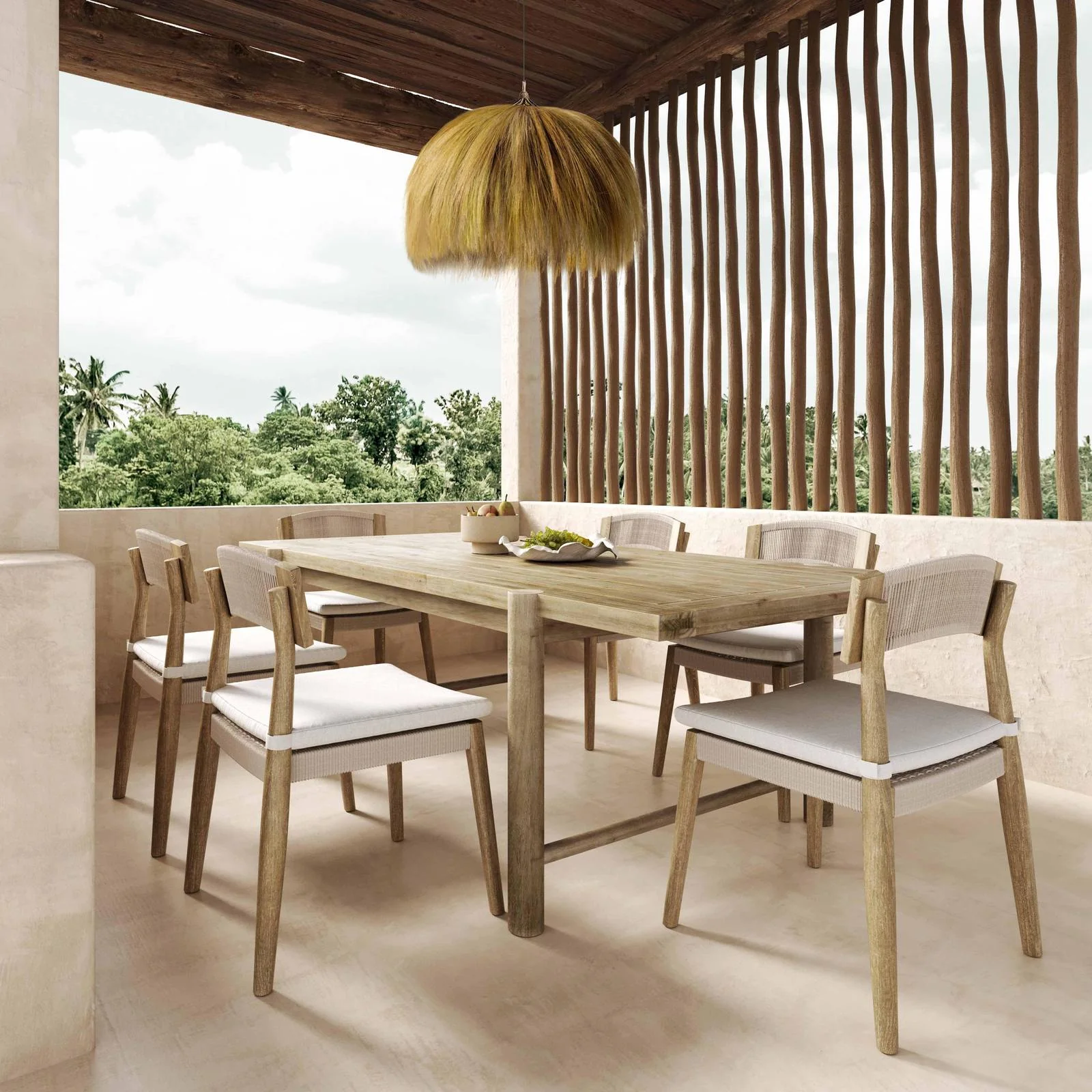 Gata Cream Outdoor Dining Chair - Set of 2 - Image 2