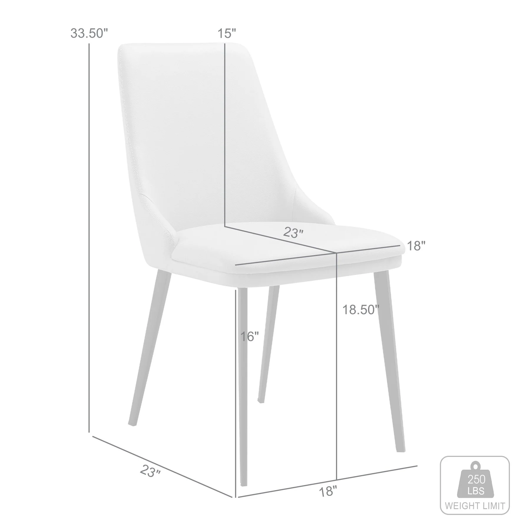 Genesis Upholstered Dining Chair in Beige Faux Leather with Black Metal Legs - Set of 2 - Image 10