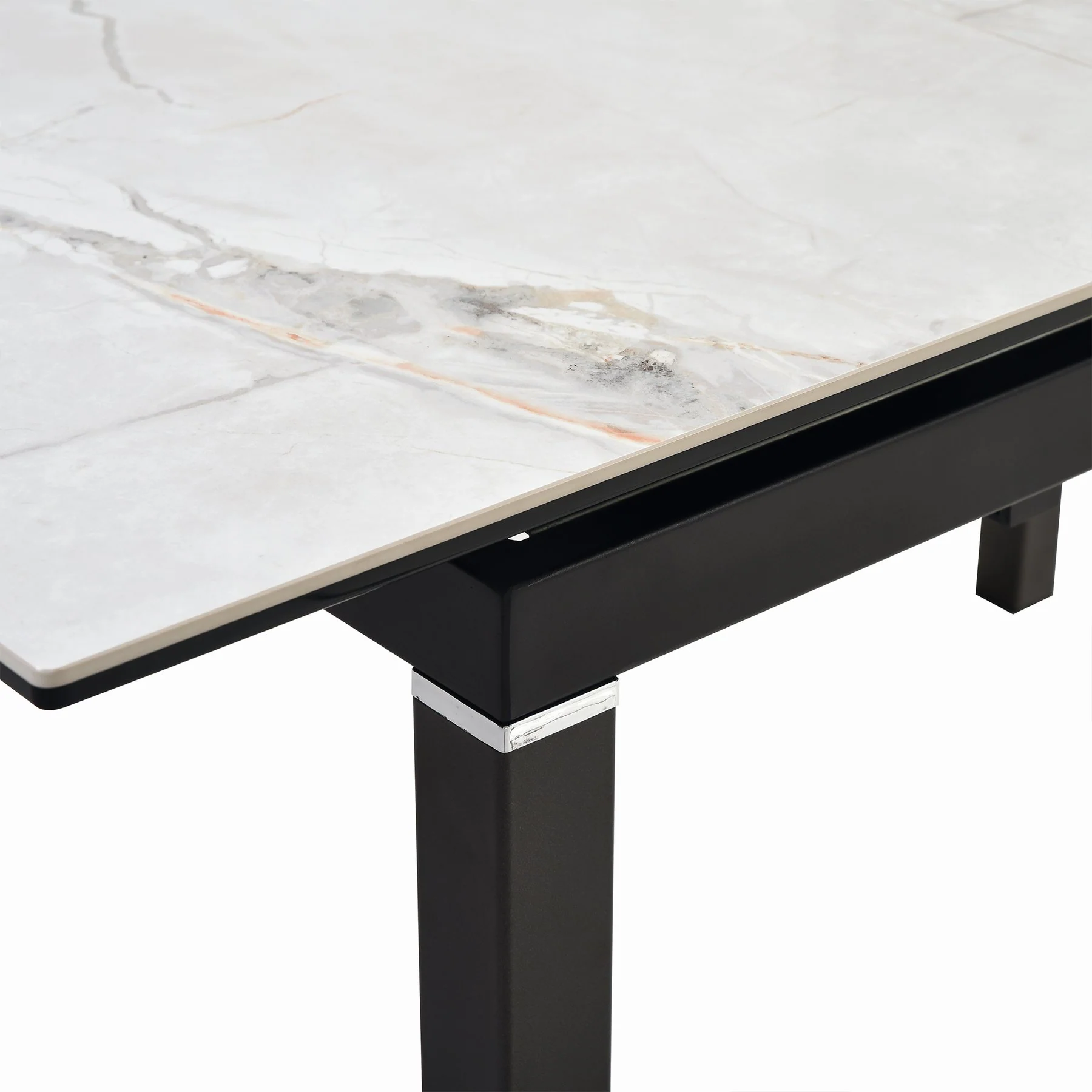 Giana Extendable Dining Table in Stone and Metal - Image 8