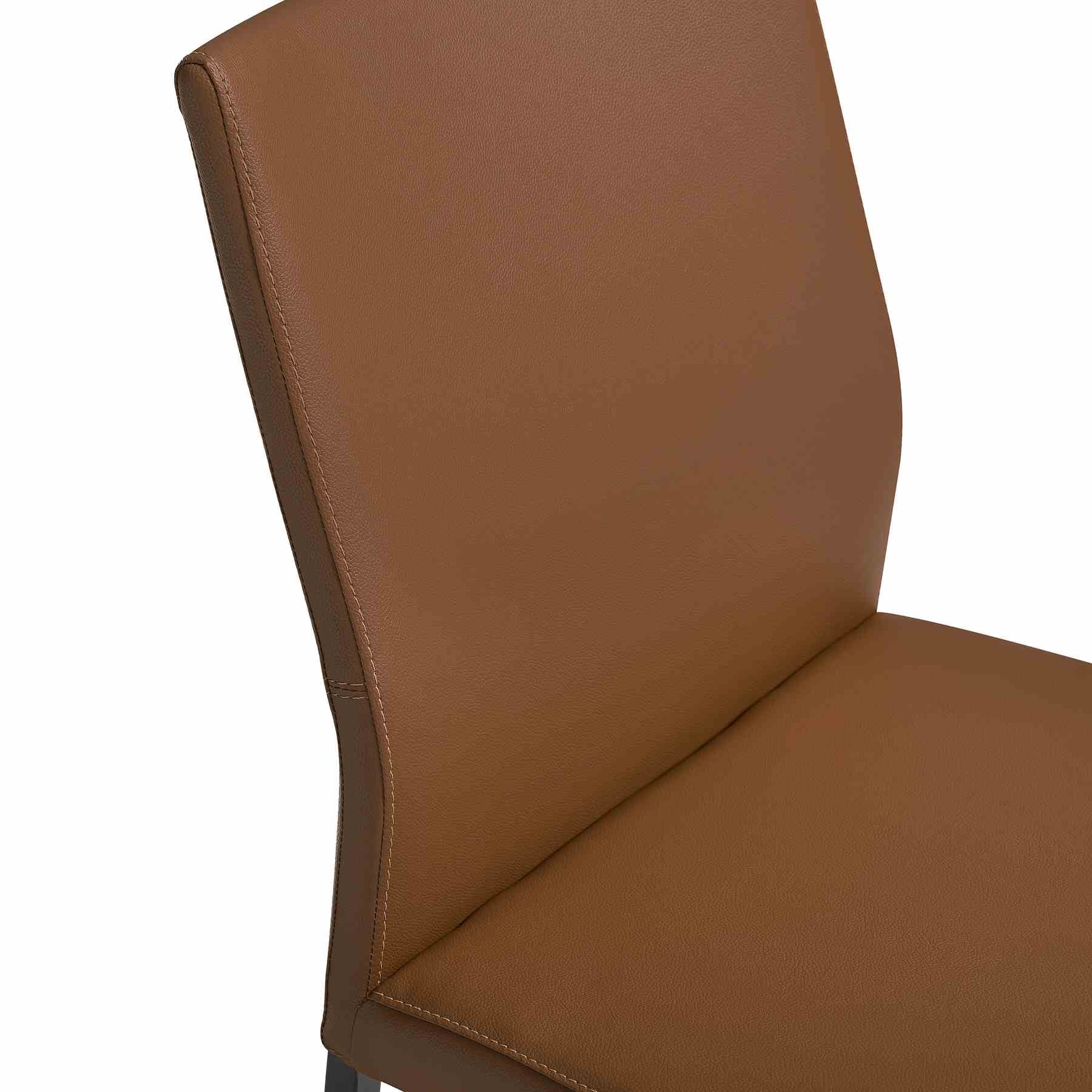 Giana Kash 7 Piece Extendable Dining Set with Brown Faux Leather Chairs - Image 6