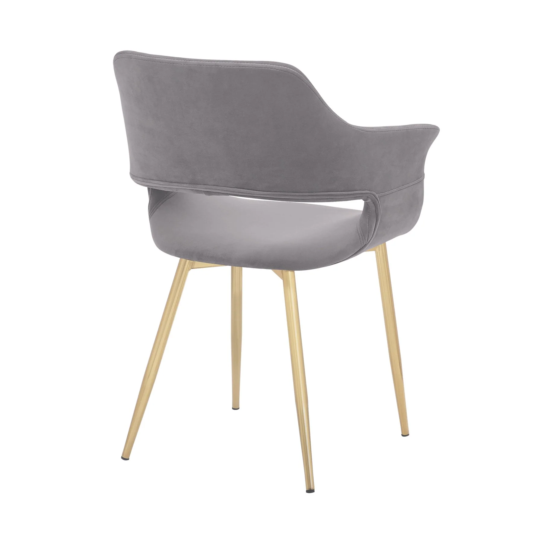 Gigi Gray Velvet Dining Room Chair with Gold Metal Legs - Set of 2 - Image 5