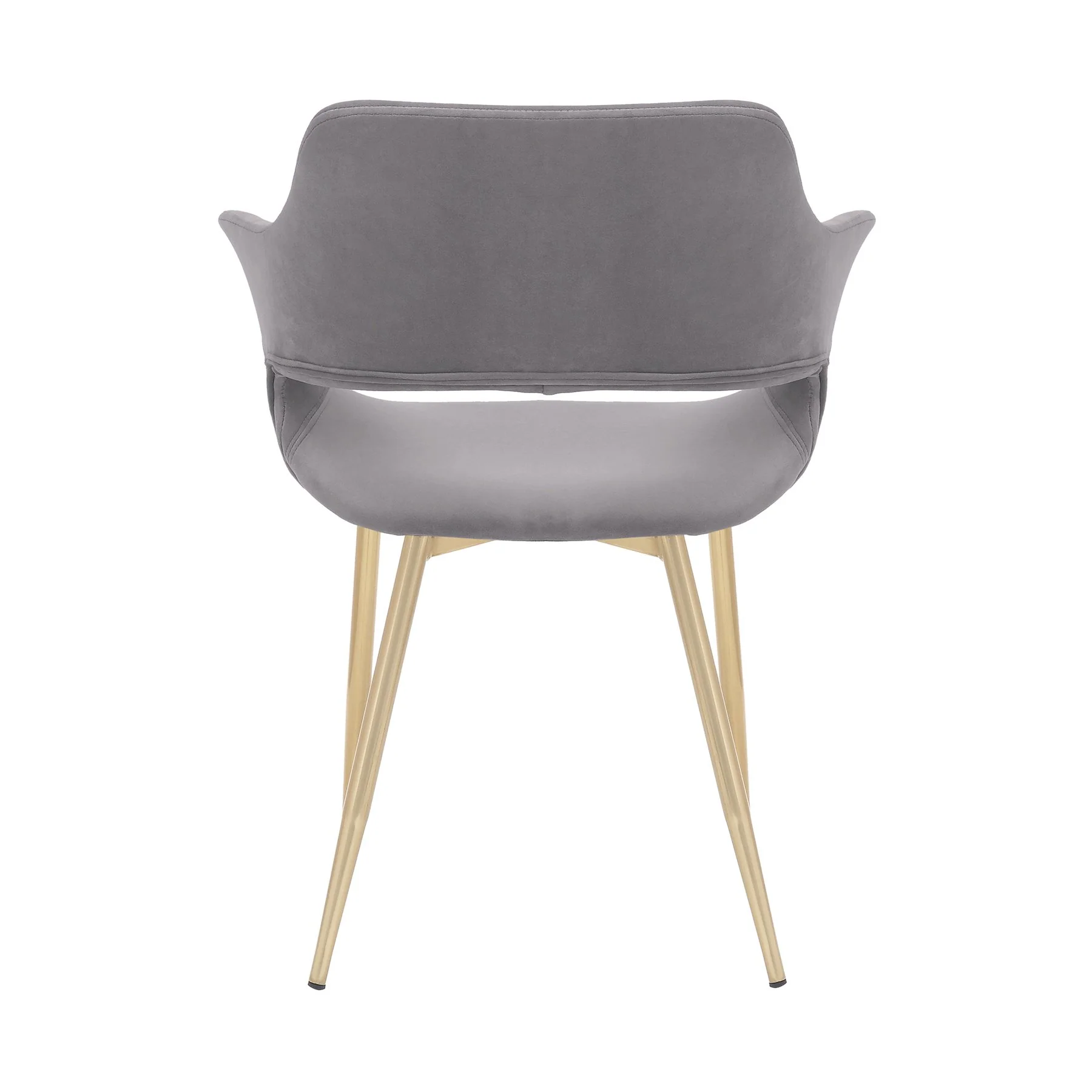 Gigi Gray Velvet Dining Room Chair with Gold Metal Legs - Set of 2 - Image 6