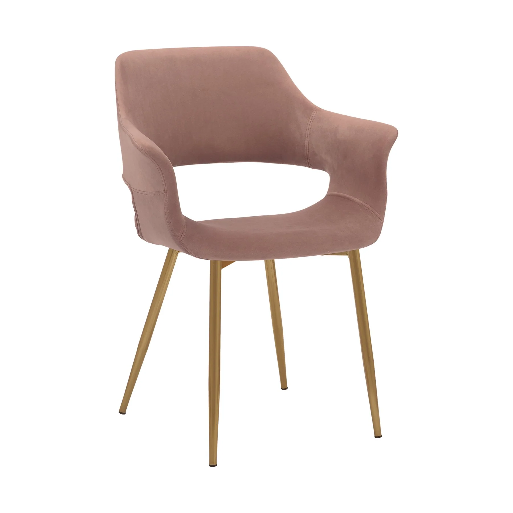 Gigi Pink Velvet Dining Room Chair with Gold Metal Legs - Set of 2 - Image 2