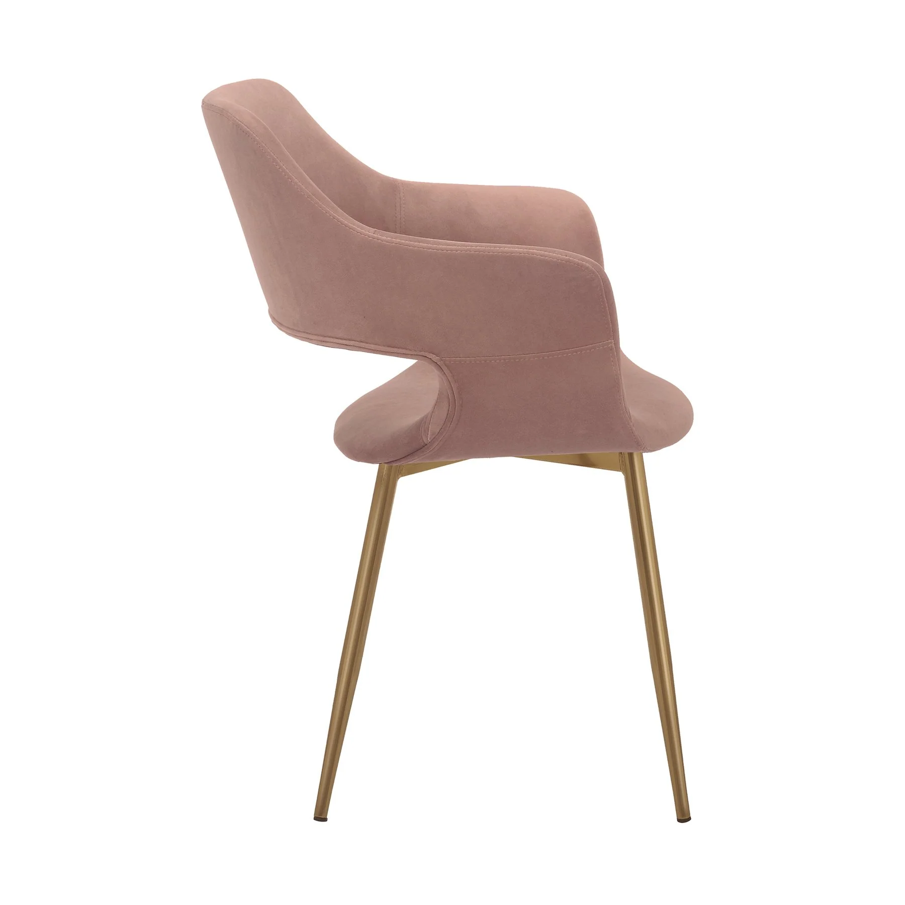 Gigi Pink Velvet Dining Room Chair with Gold Metal Legs - Set of 2 - Image 4
