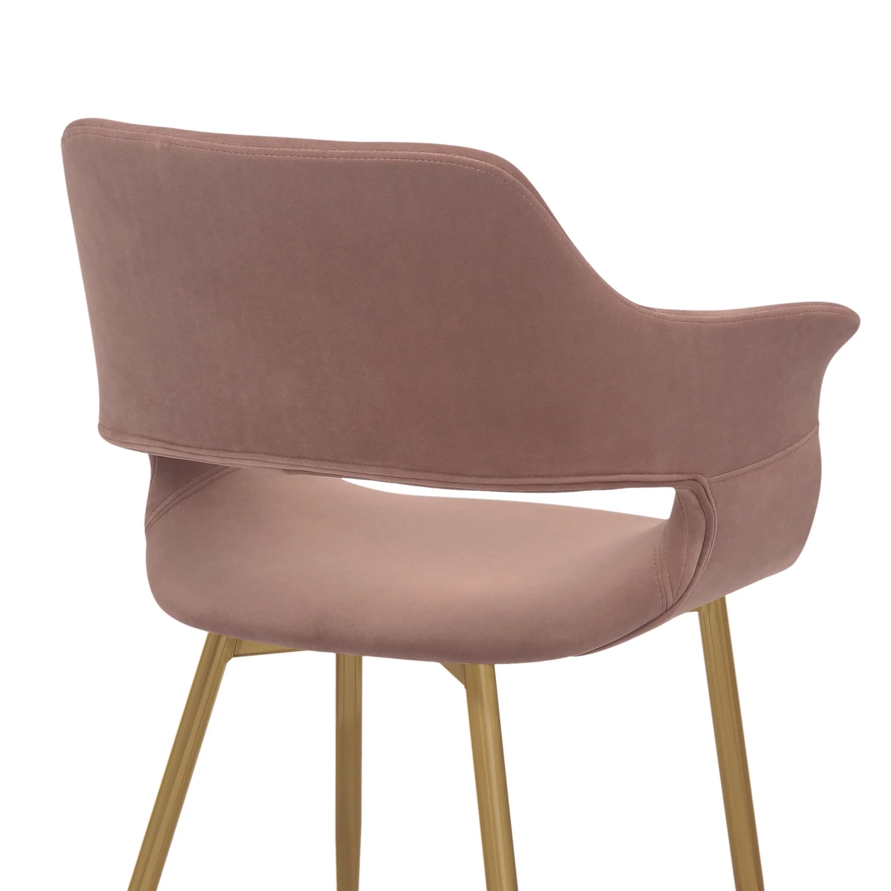 Gigi Pink Velvet Dining Room Chair with Gold Metal Legs - Set of 2 - Image 8