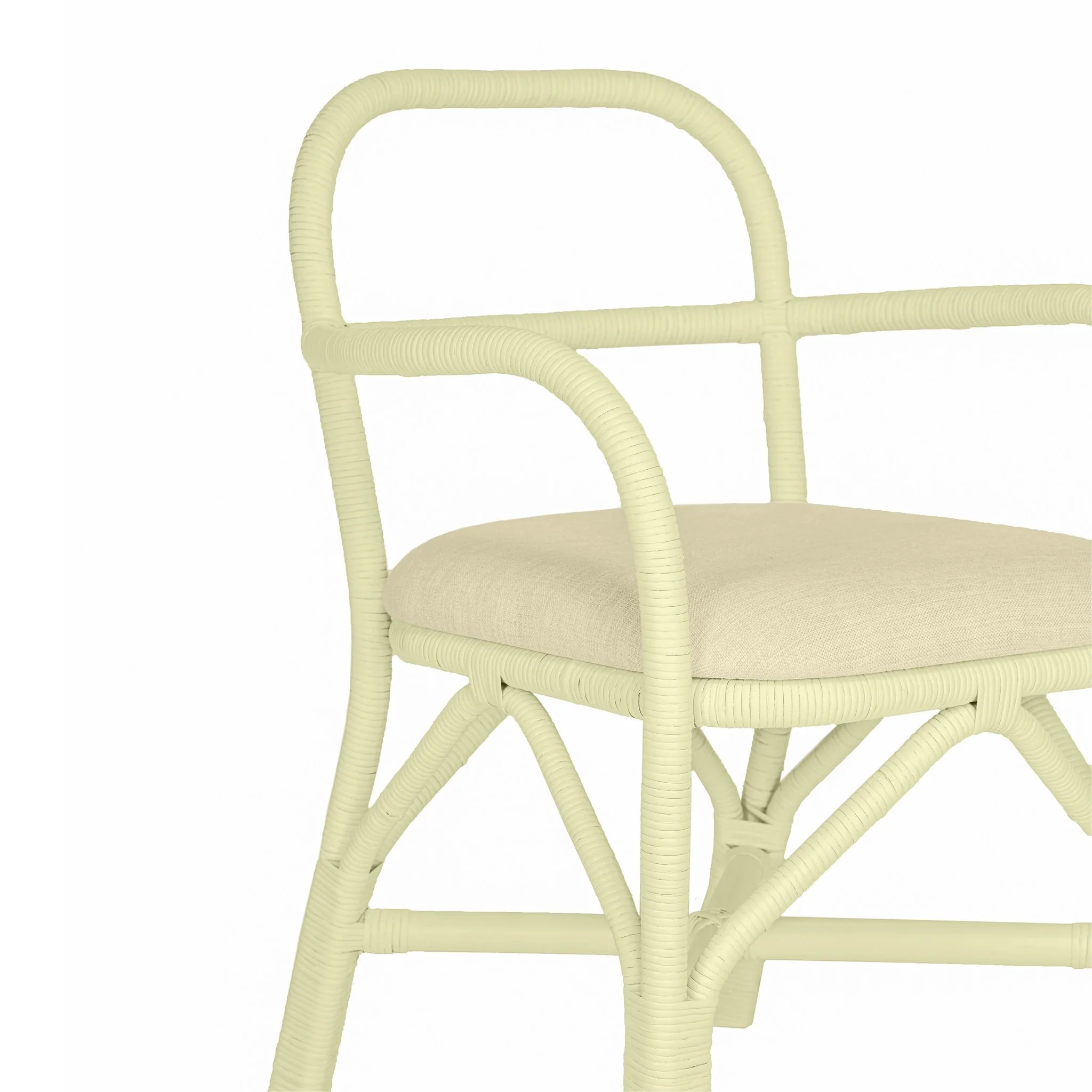 Ginny Cream Rattan Dining Chair - Image 5