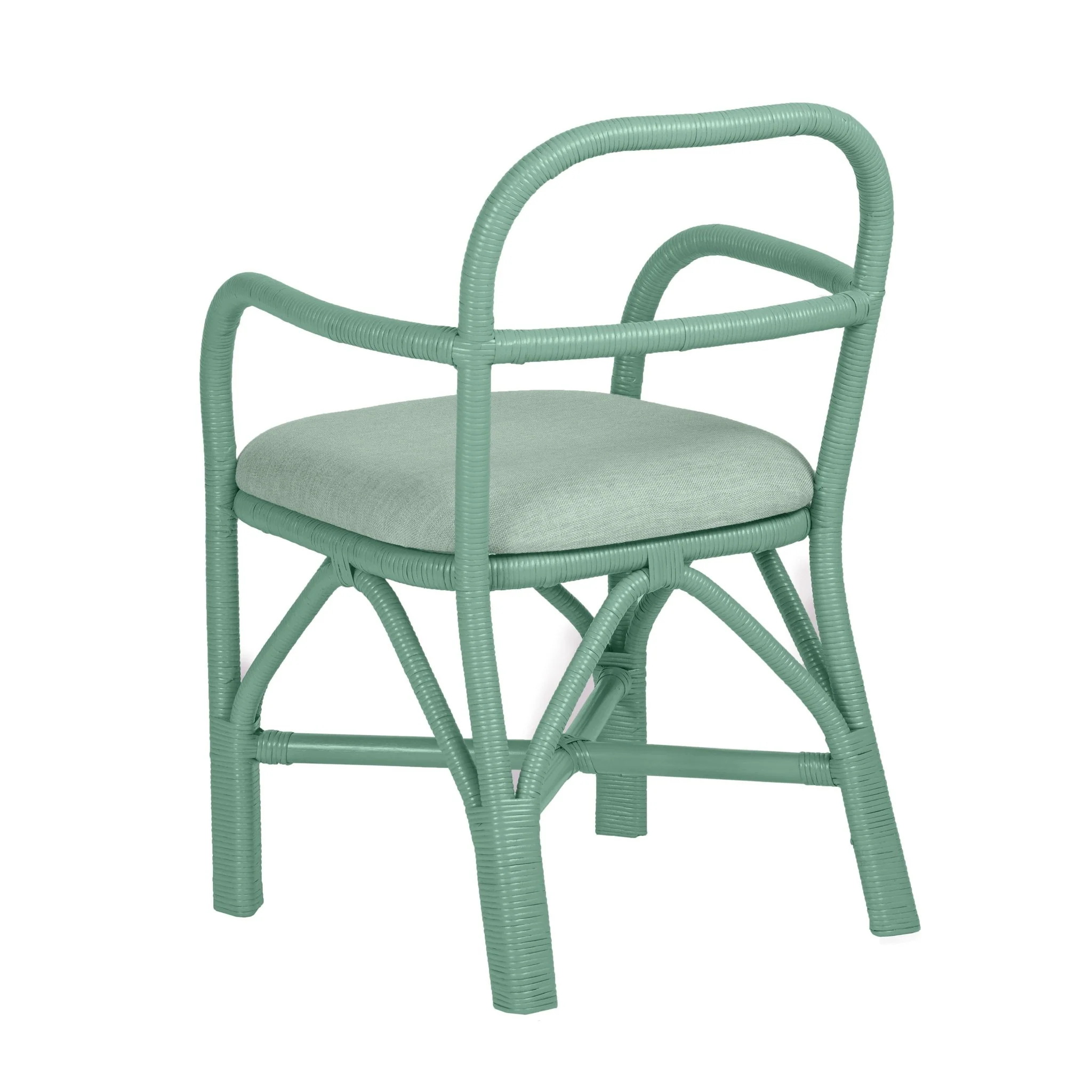Ginny Green Rattan Dining Chair - Image 4
