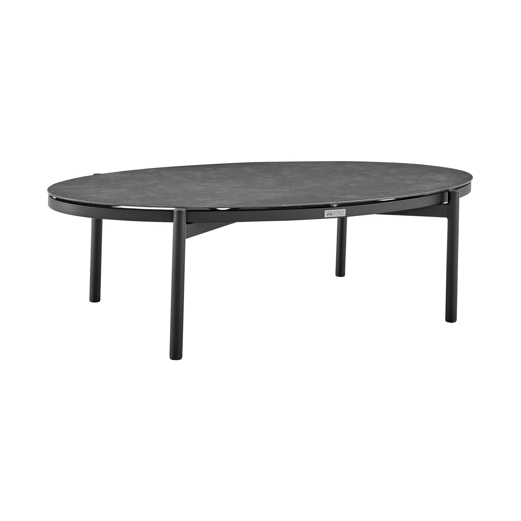 Giotto 4 Piece Outdoor Patio Furniture Set in Black Aluminum and Gray Wicker with Gray Cushions - Image 7