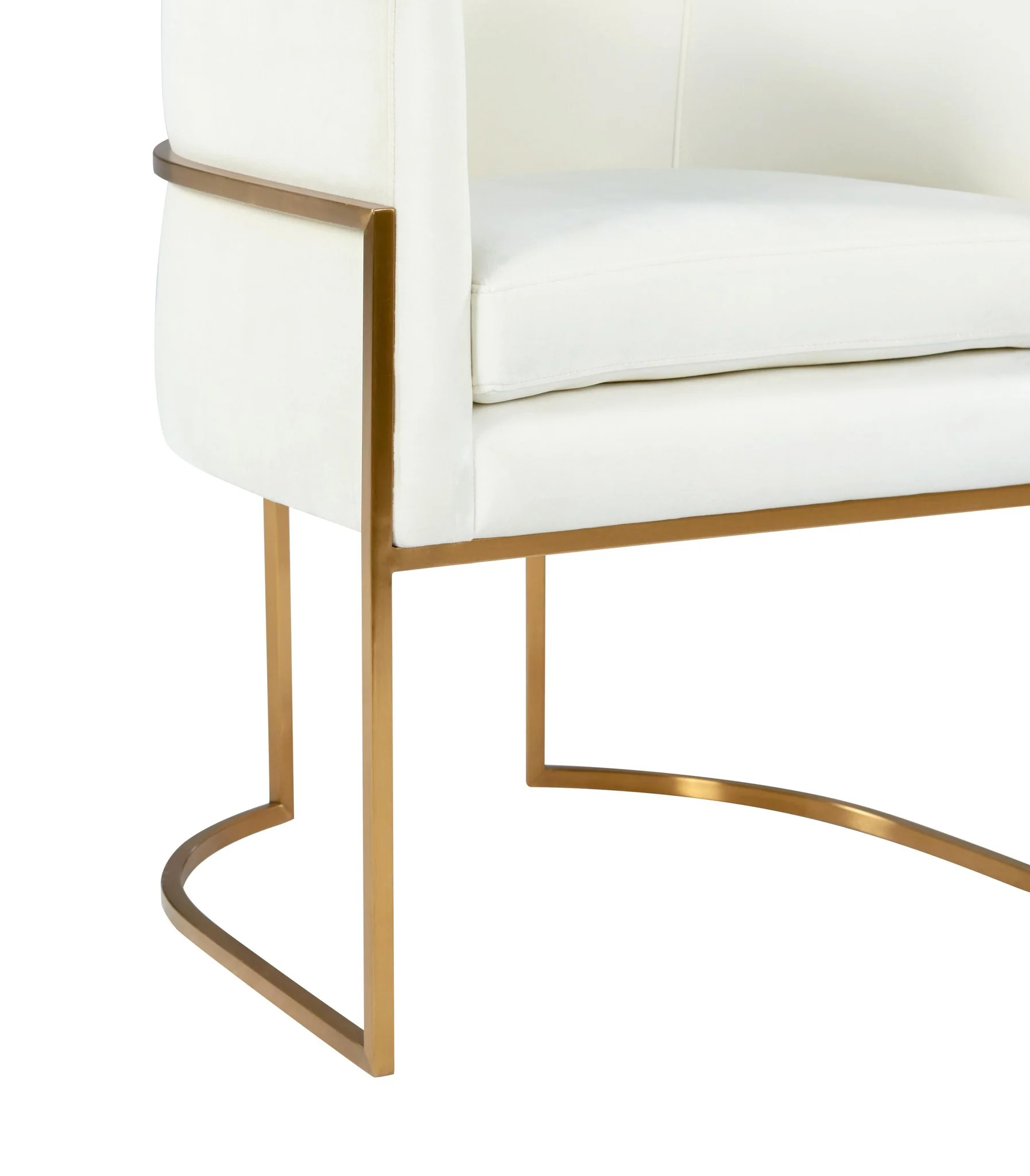Giselle Cream Velvet Dining Chair Gold Leg - Image 5