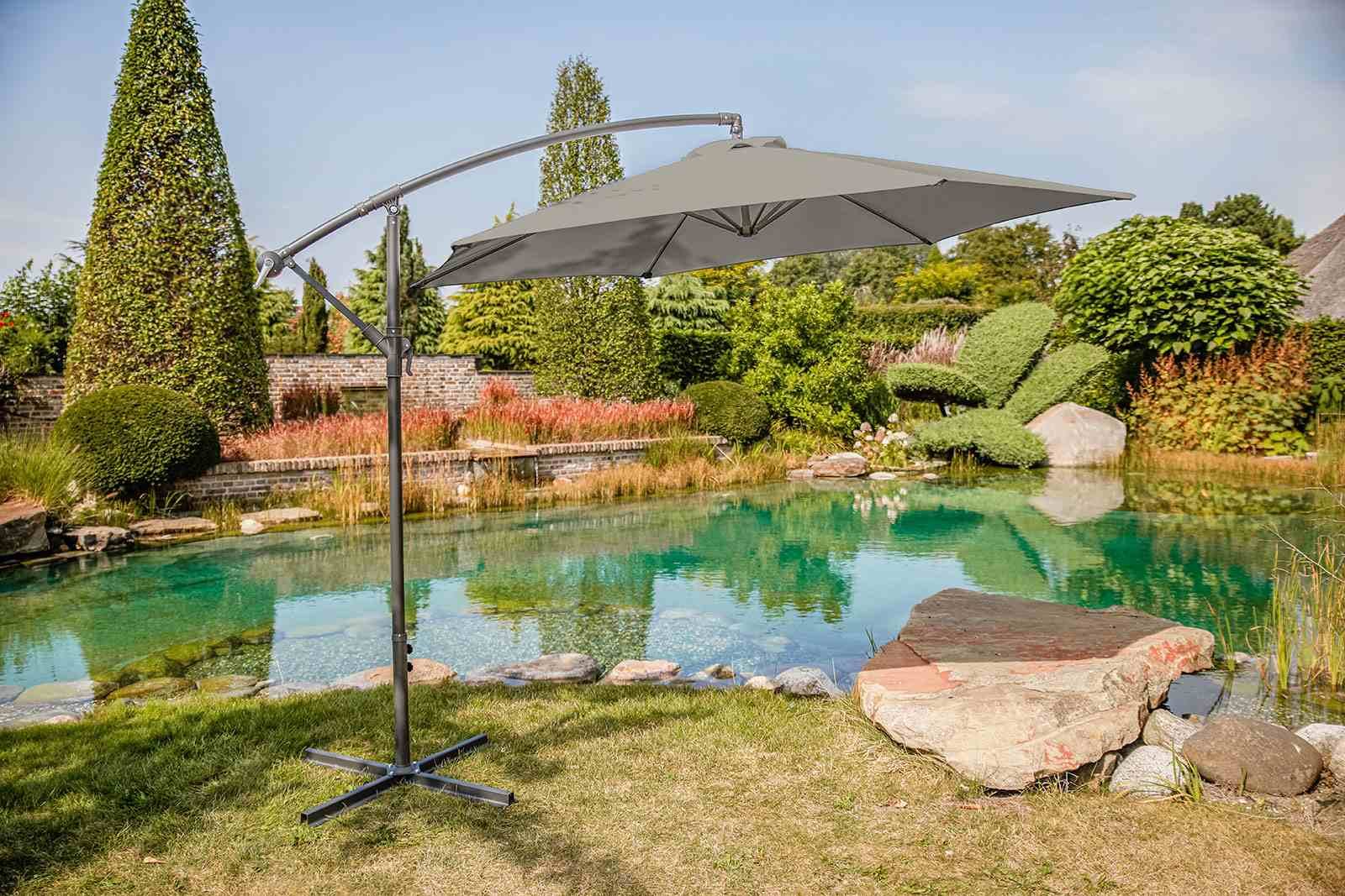Glam Cantilever Umbrella w/ LED, Graphite