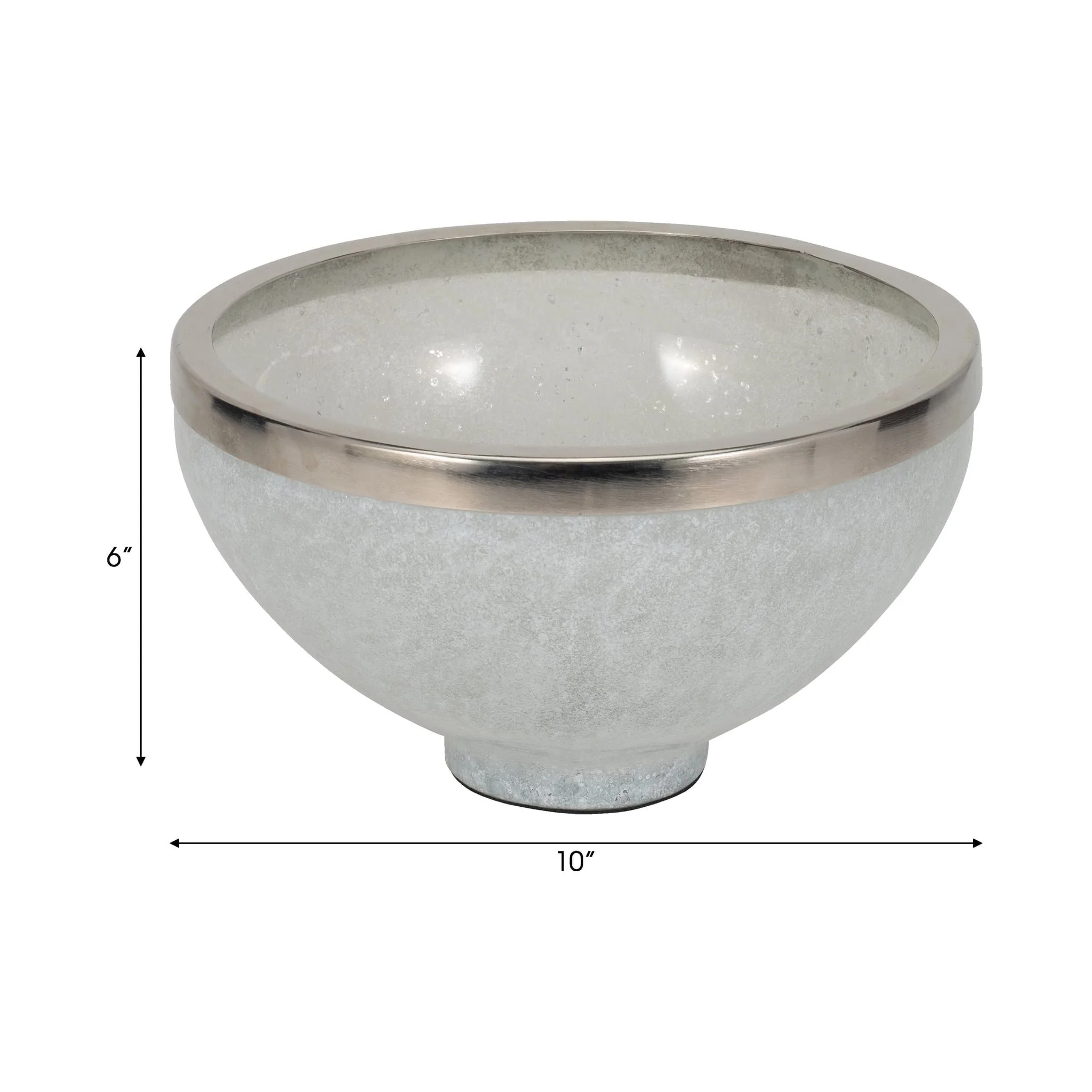 Glass,10",bowl W/ring Deco,white - Image 8