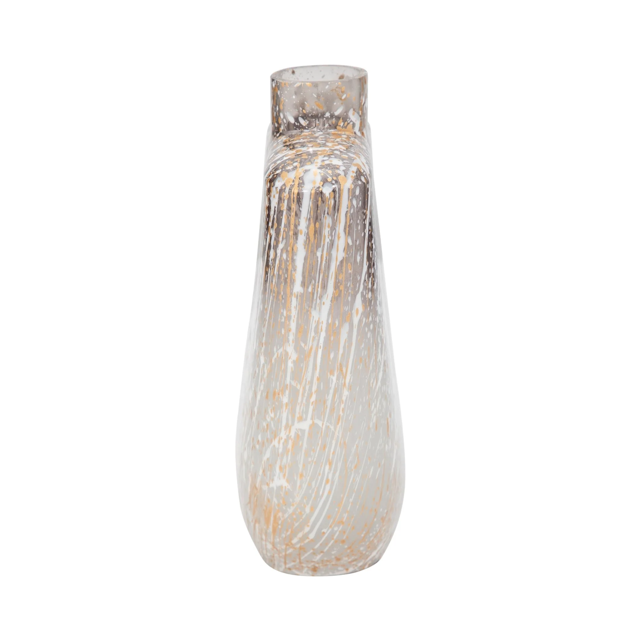Glass,10",striped Stained Vase,multi - Image 4