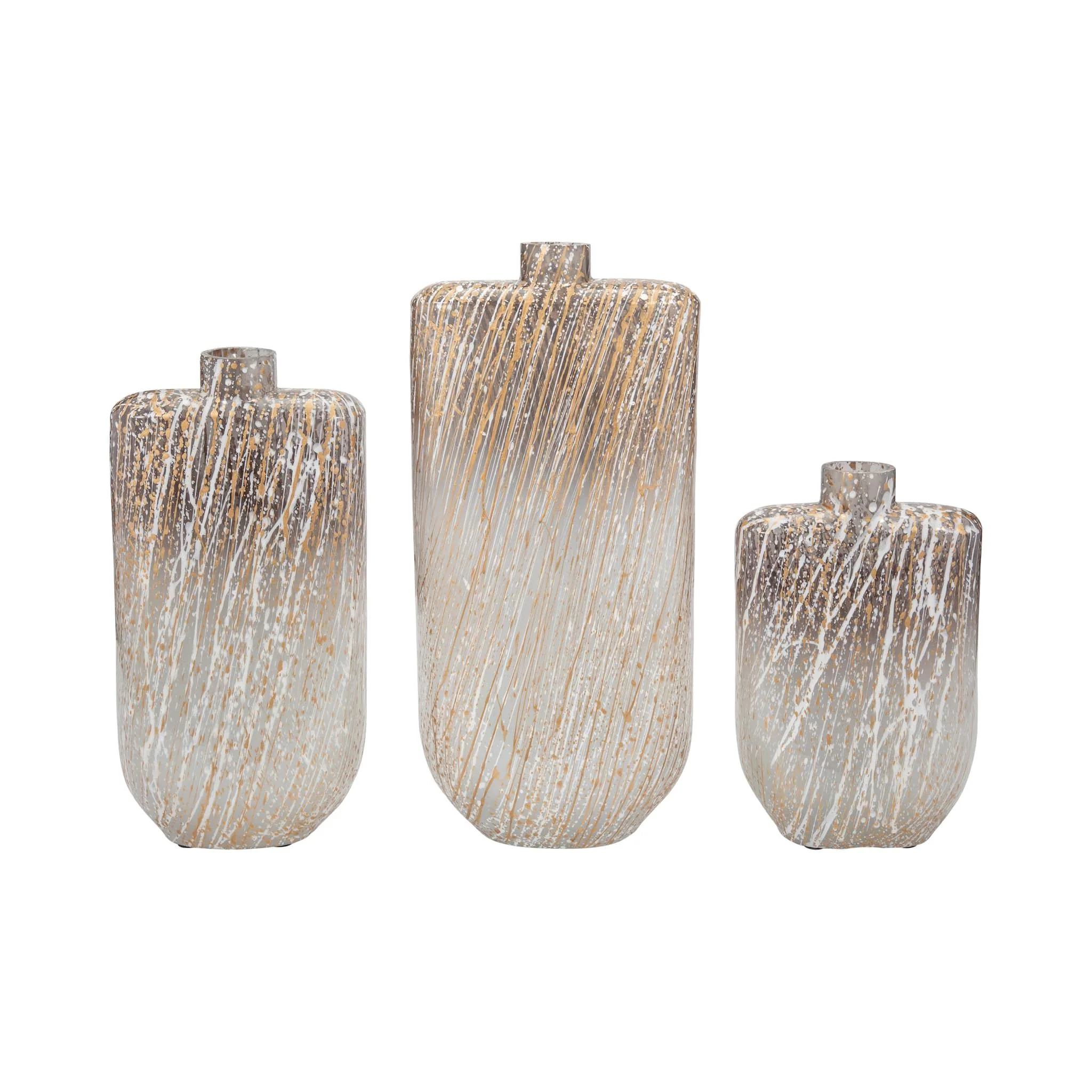 Glass,10",striped Stained Vase,multi - Image 8
