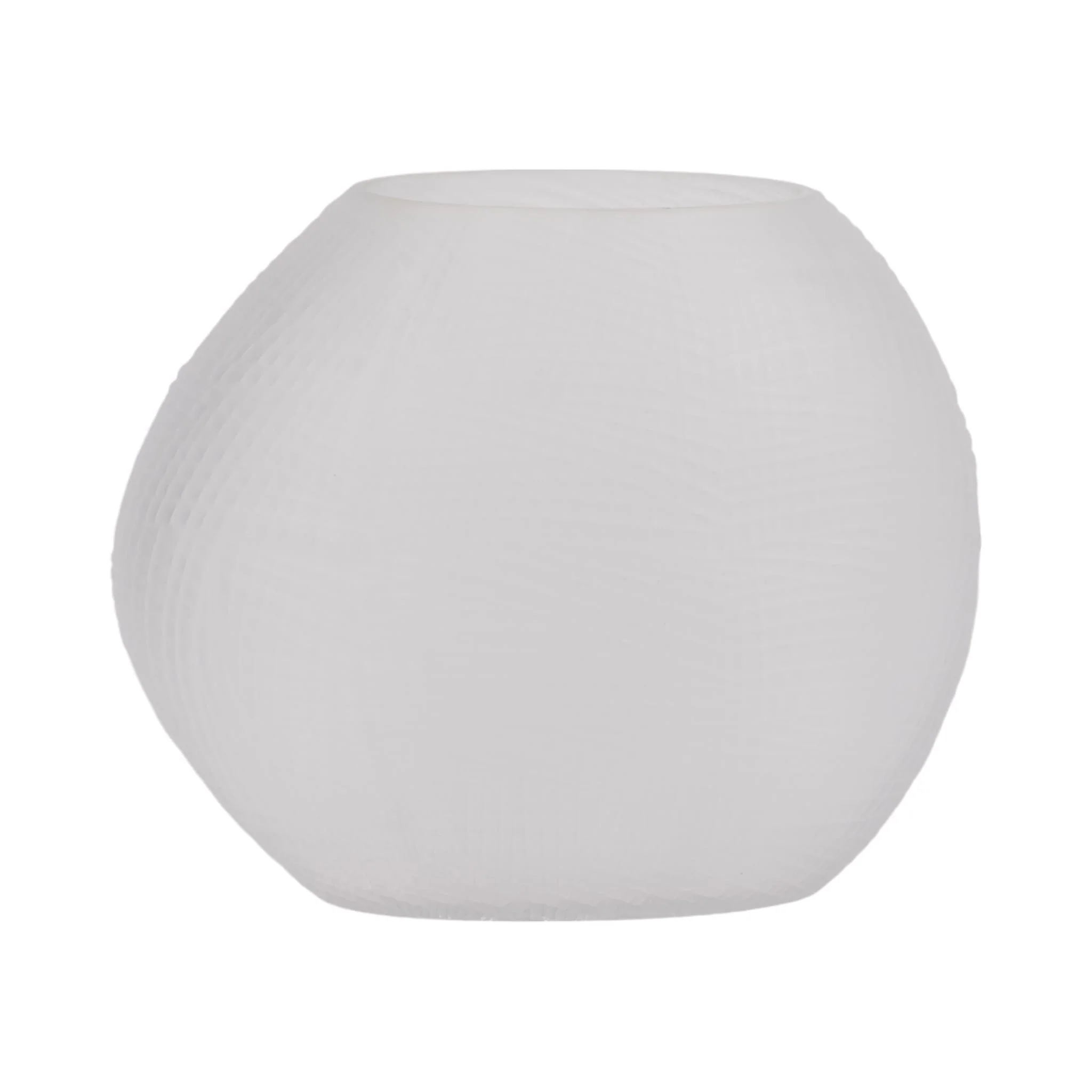 Glass 10"h Textured Vase, Frosted White