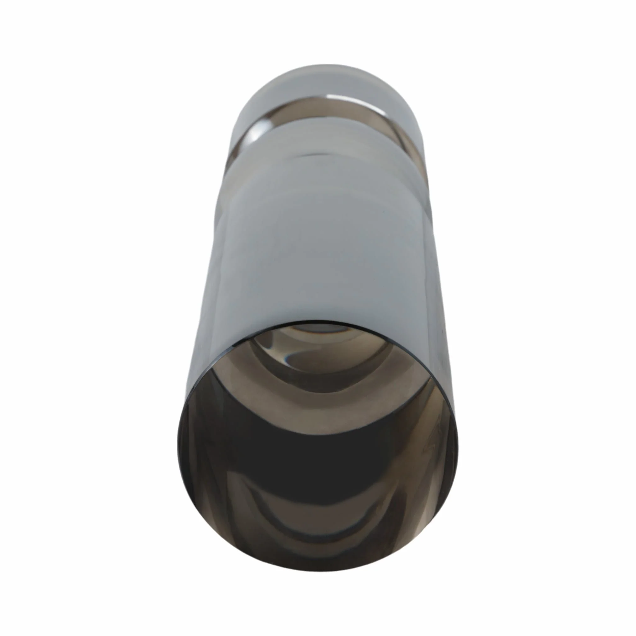 Glass 11"h Pillar Candle Holder, Smoke - Image 7