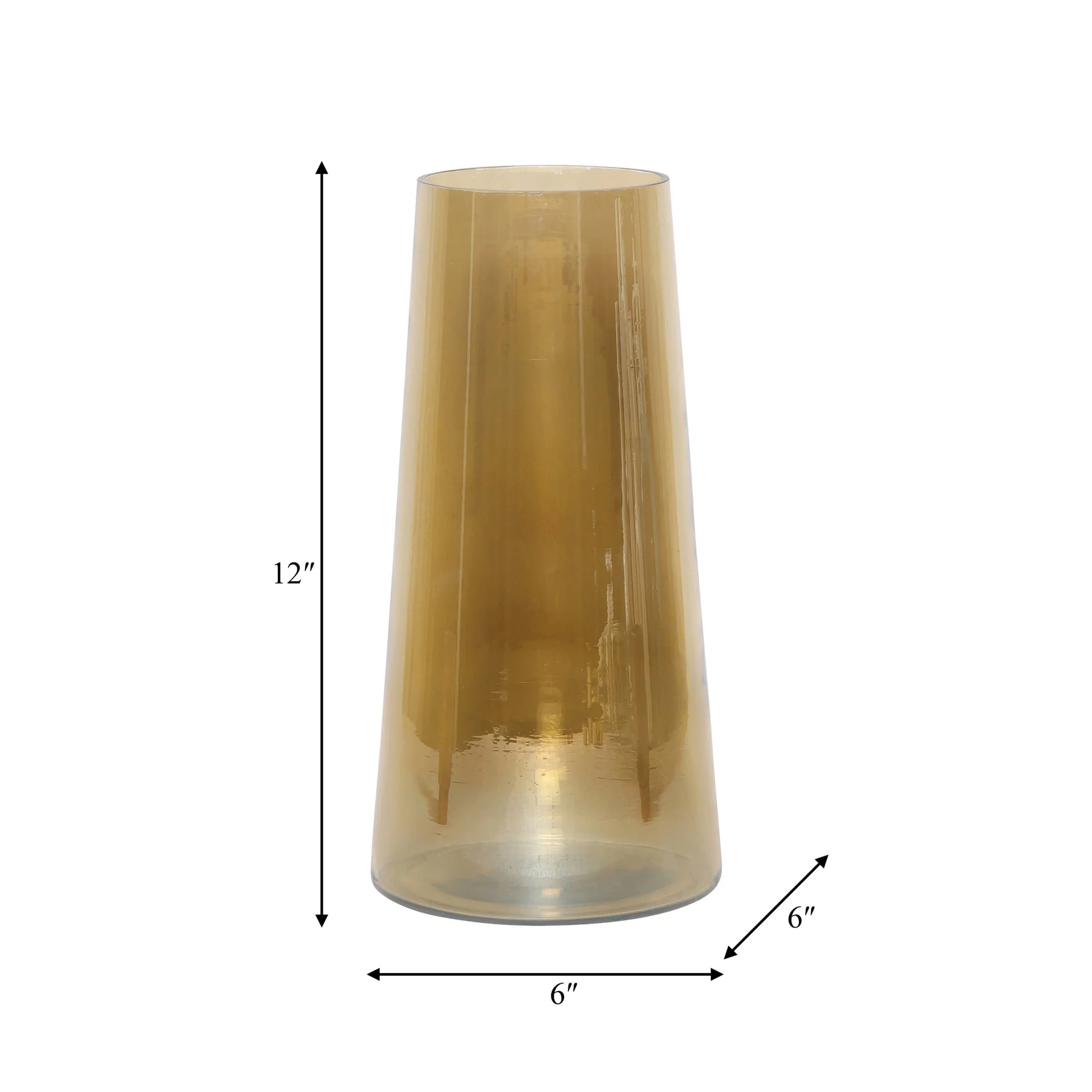 Glass, 12" Luster Vase, Gold - Image 8