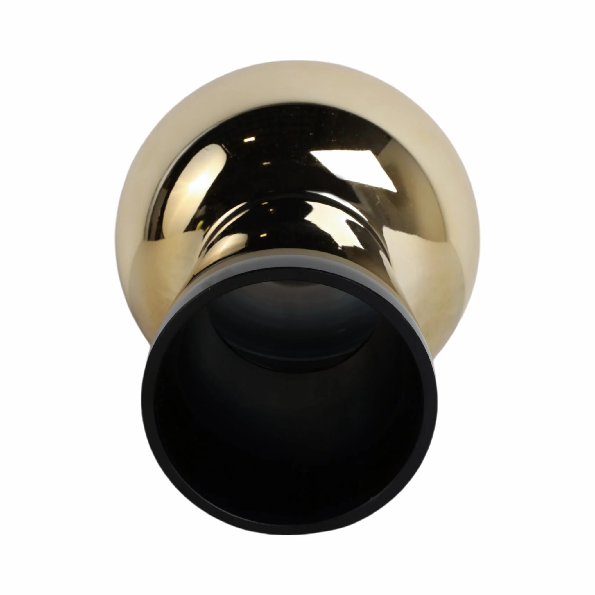 Glass, 12" Totem Vase, Black/gold - Image 5