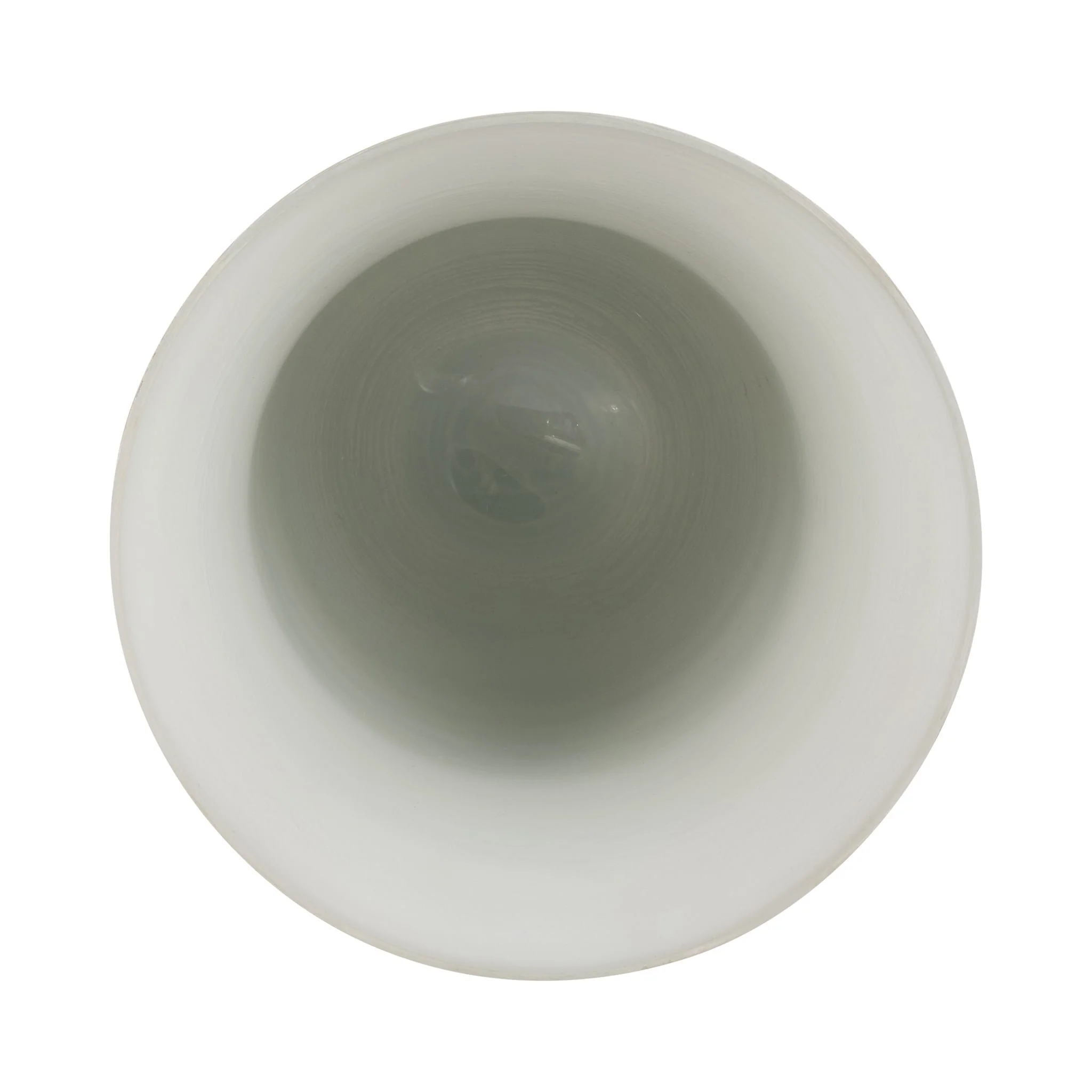 Glass, 12" Vase On Marble Base, Sage/ivory Kd - Image 6