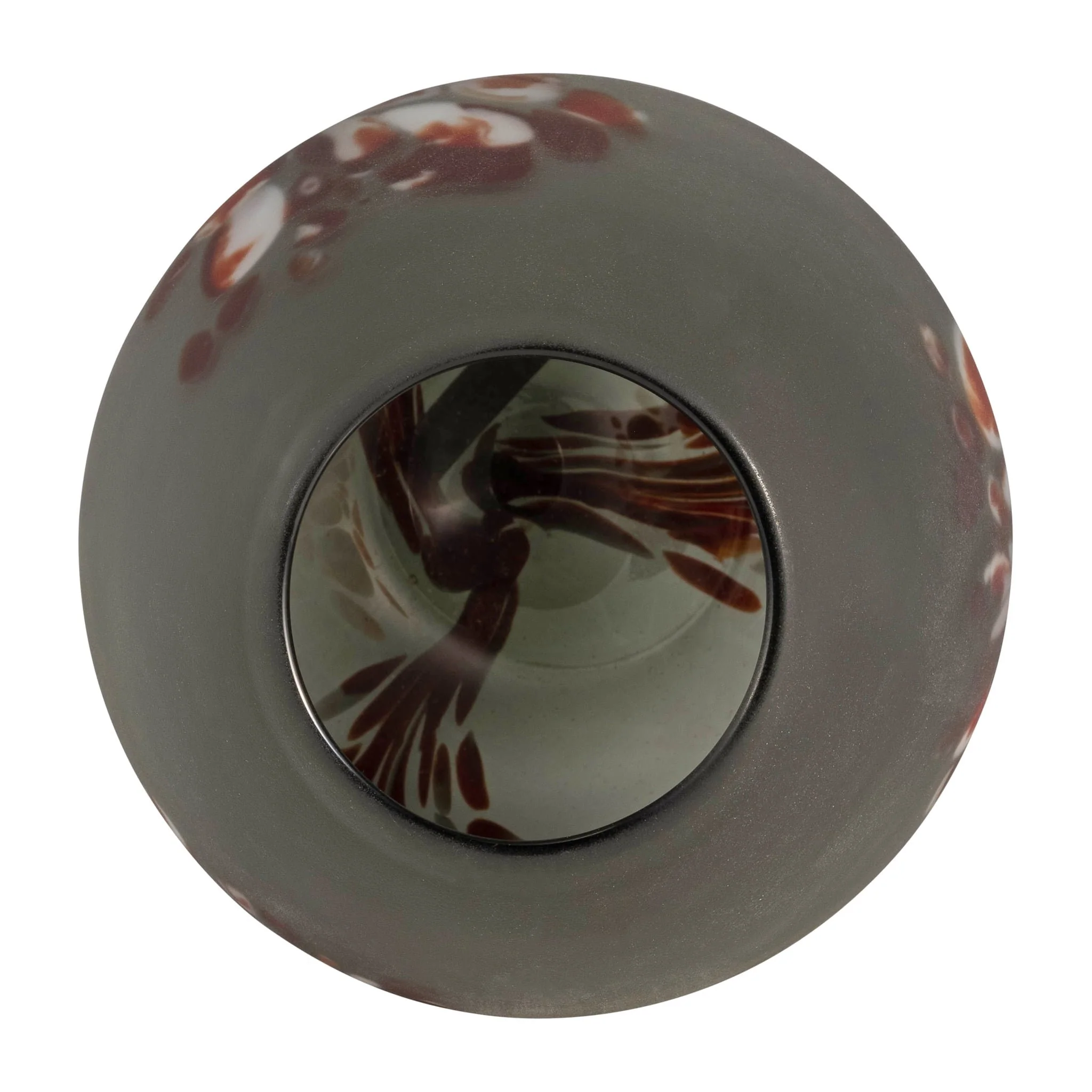 Glass, 12''h, Frosted Vase With Red Detail-gray - Image 6
