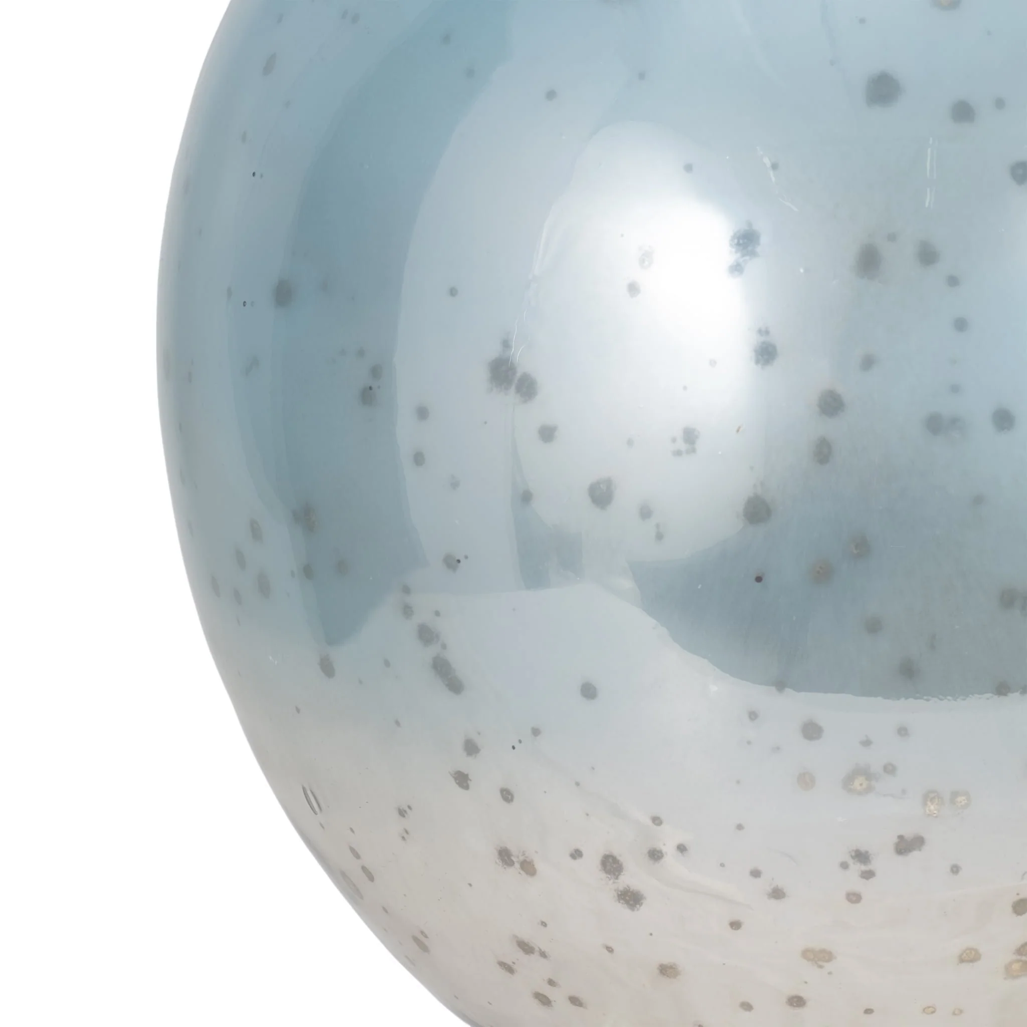 Glass, 13" Bowl Pillar Holder Marble Base, Aqua/wh - Image 4