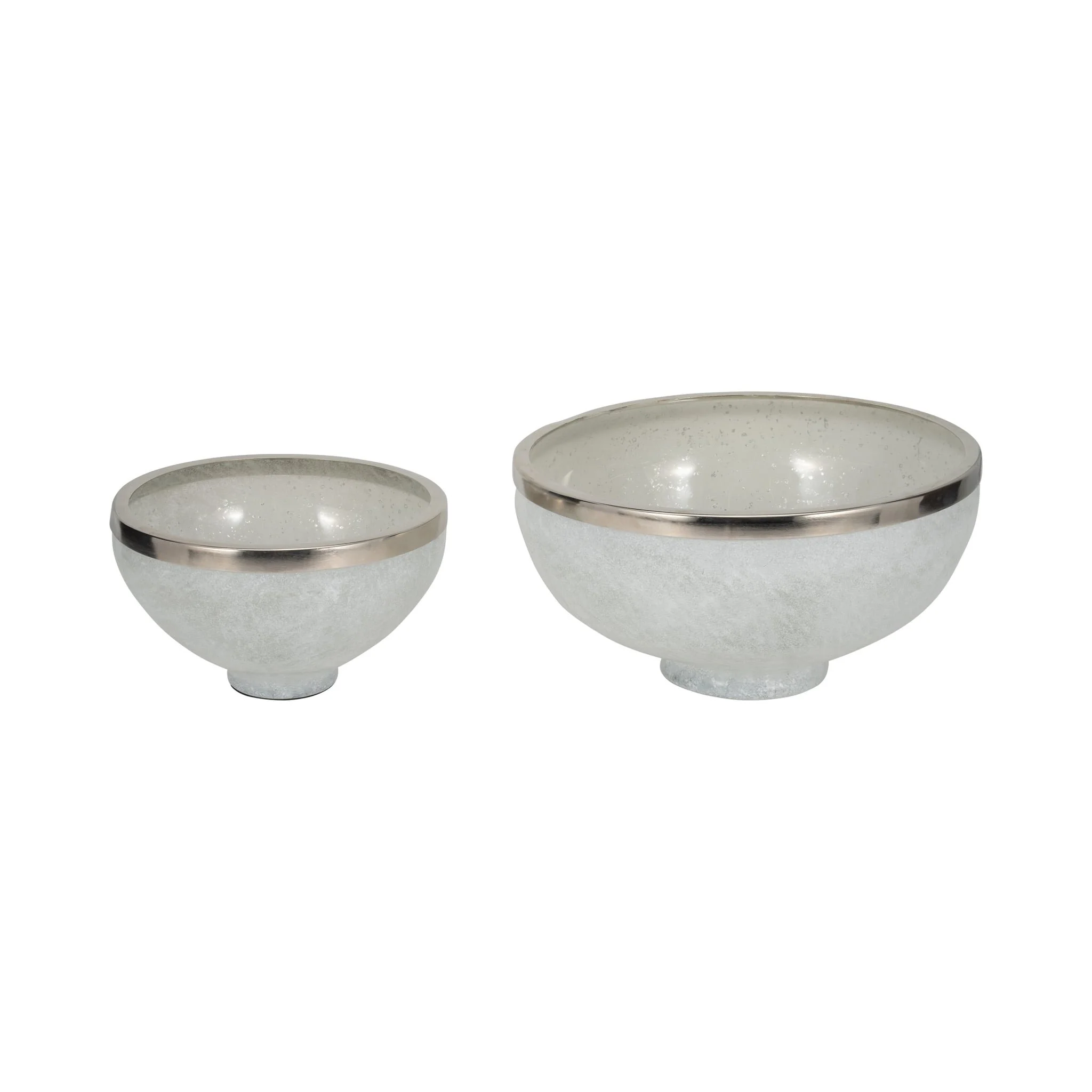 Glass,13",bowl W/ring Deco,white - Image 7