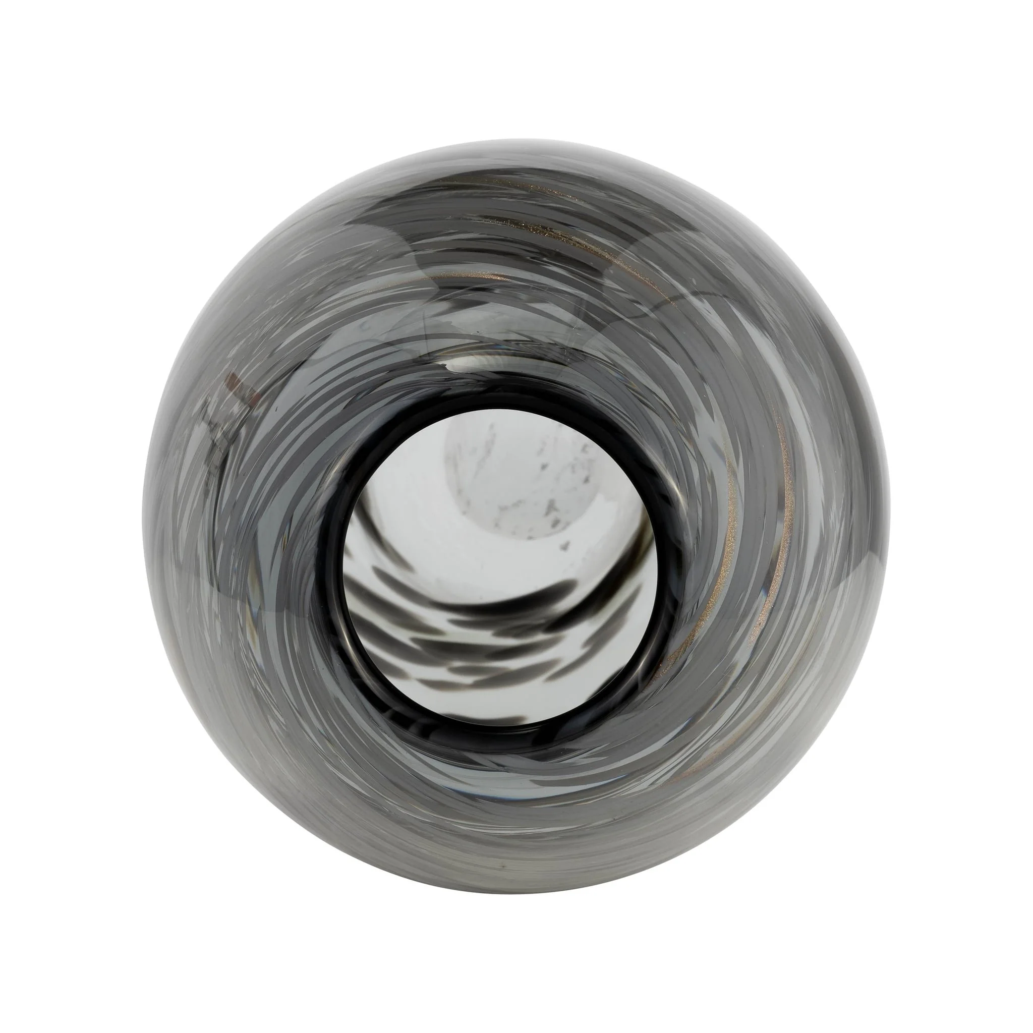 Glass, 13"h Swirl Vase, Black - Image 6