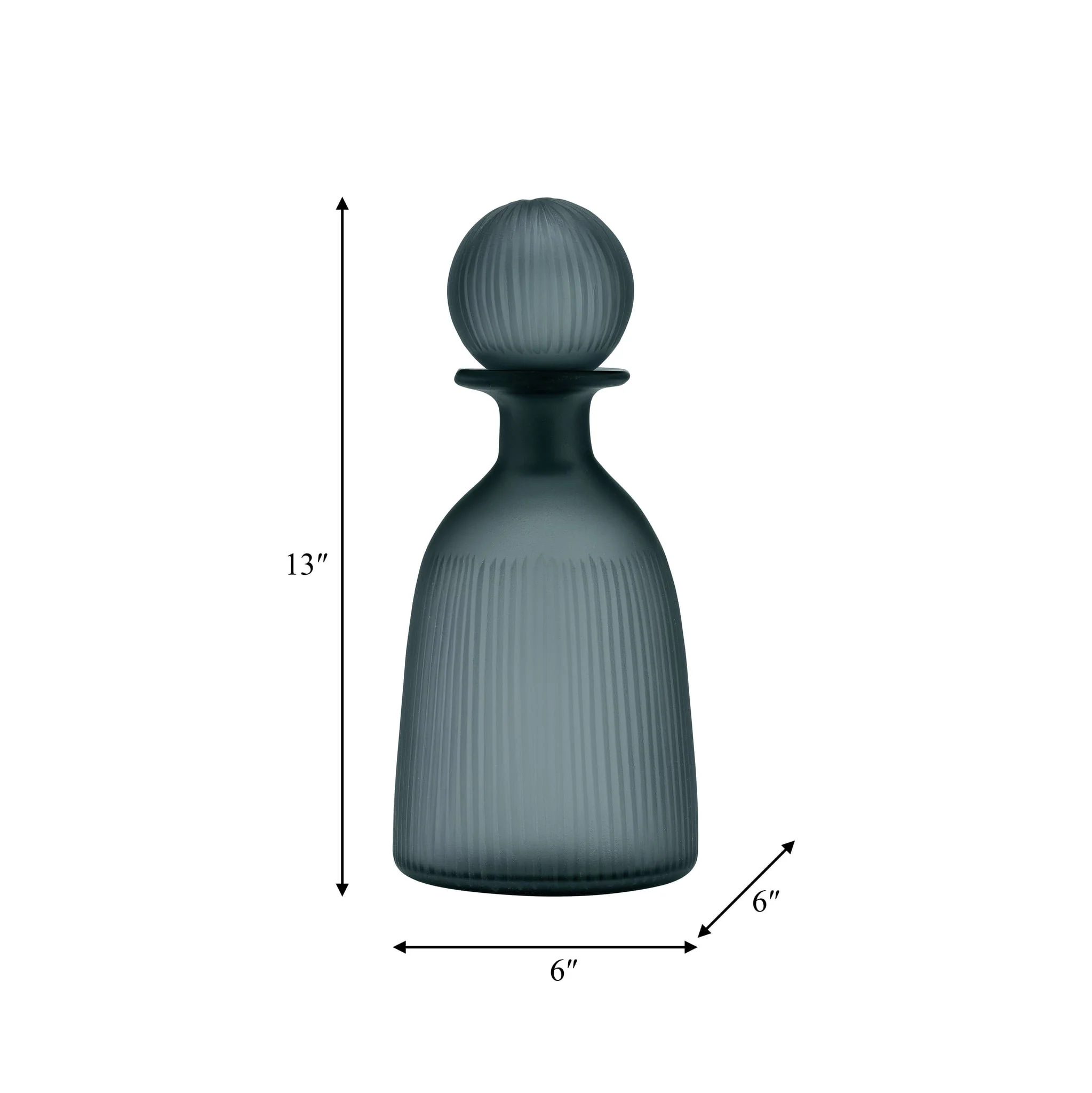 Glass, 13"h Vase W/ Lid, Blue/gray - Image 8