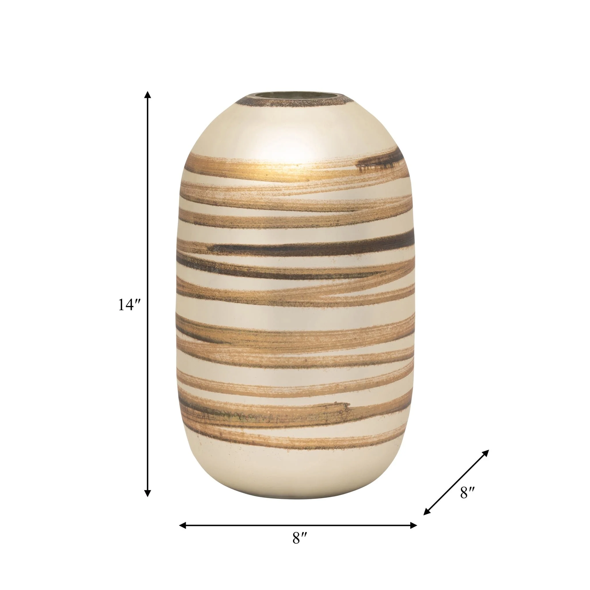 Glass, 14" Antique Ring Vase, Gold - Image 9
