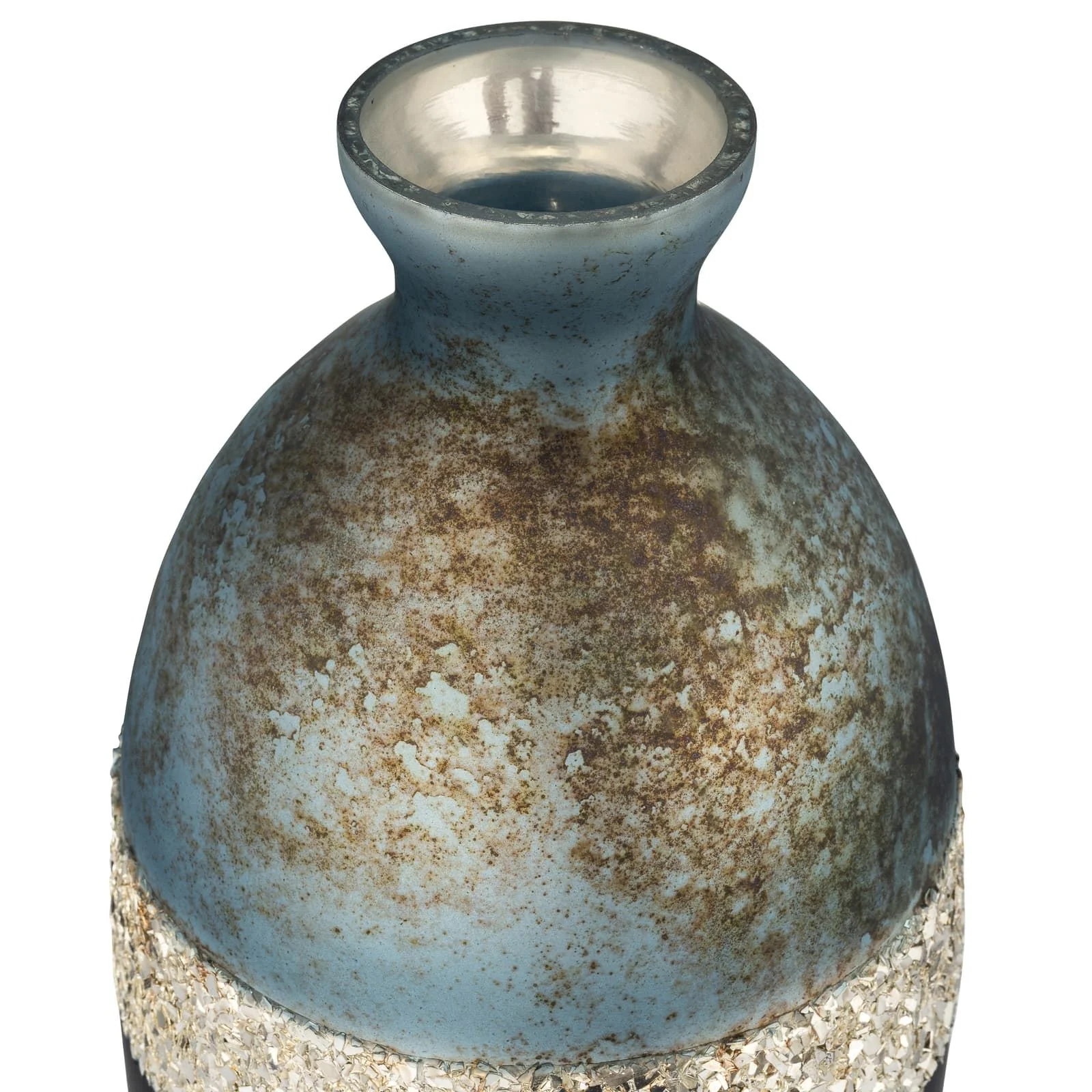 Glass, 16" Tri-colored Glittered Vase, Multi - Image 3