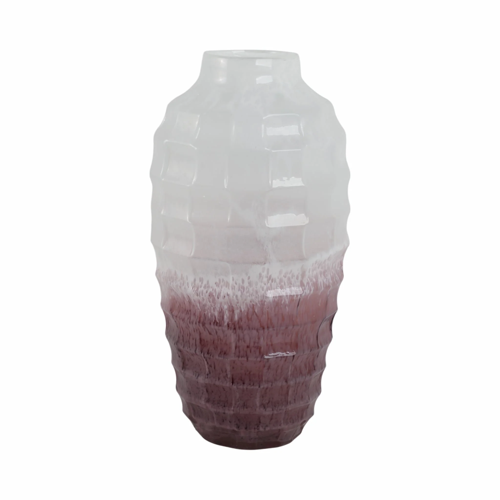 Glass, 16"h 2-tone Vase, Blush - Image 3