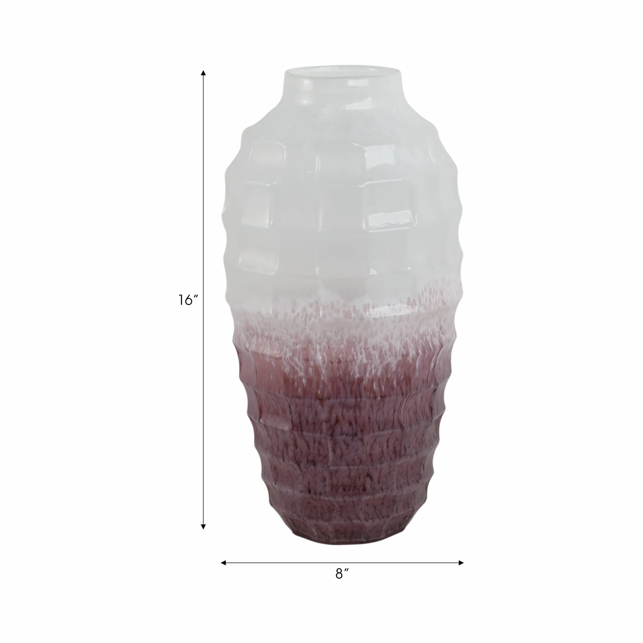 Glass, 16"h 2-tone Vase, Blush - Image 8