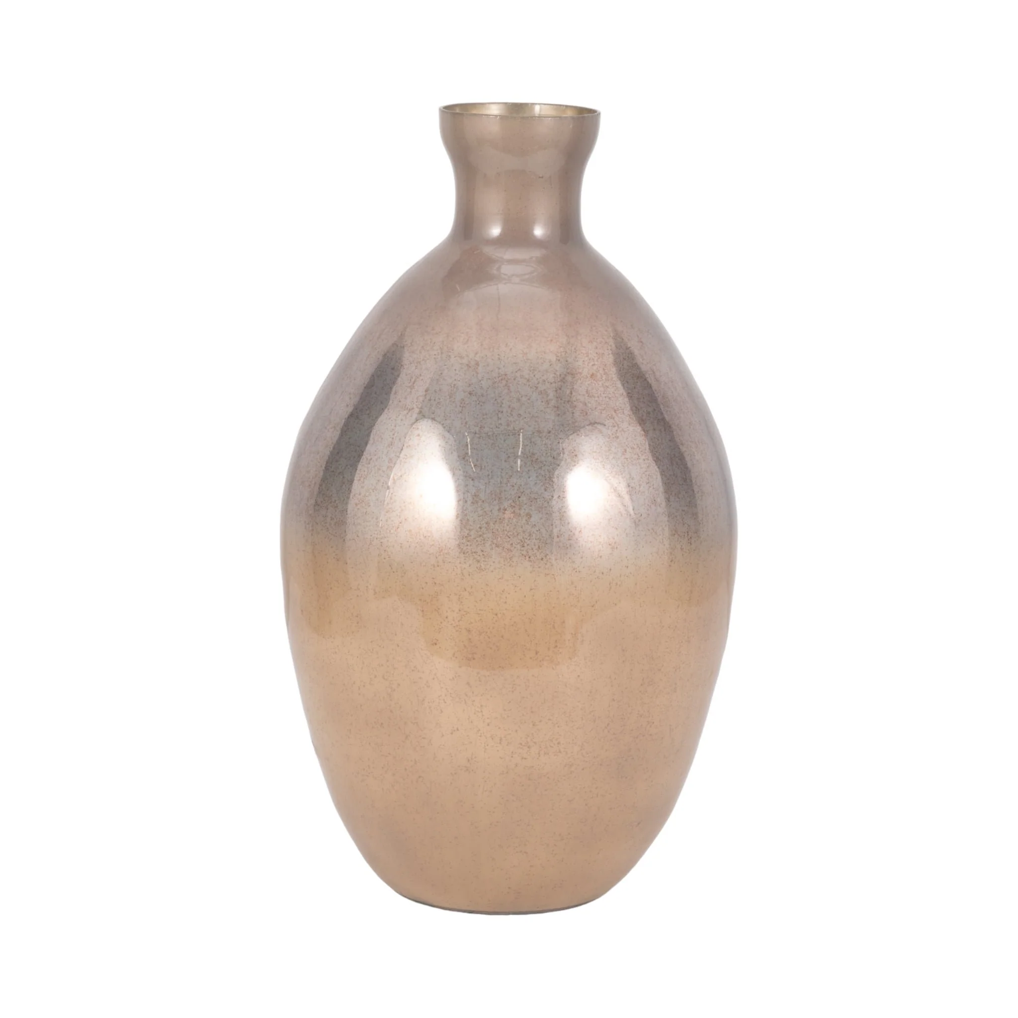 Glass, 18" Bulbous Vase, Champagne - Image 3