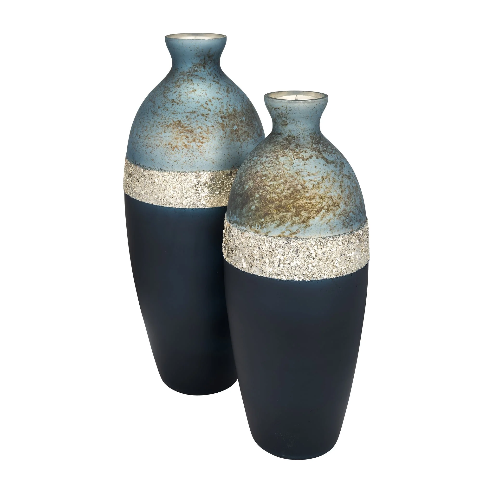 Glass, 18" Tri-colored Glittered Vase, Multi - Image 7